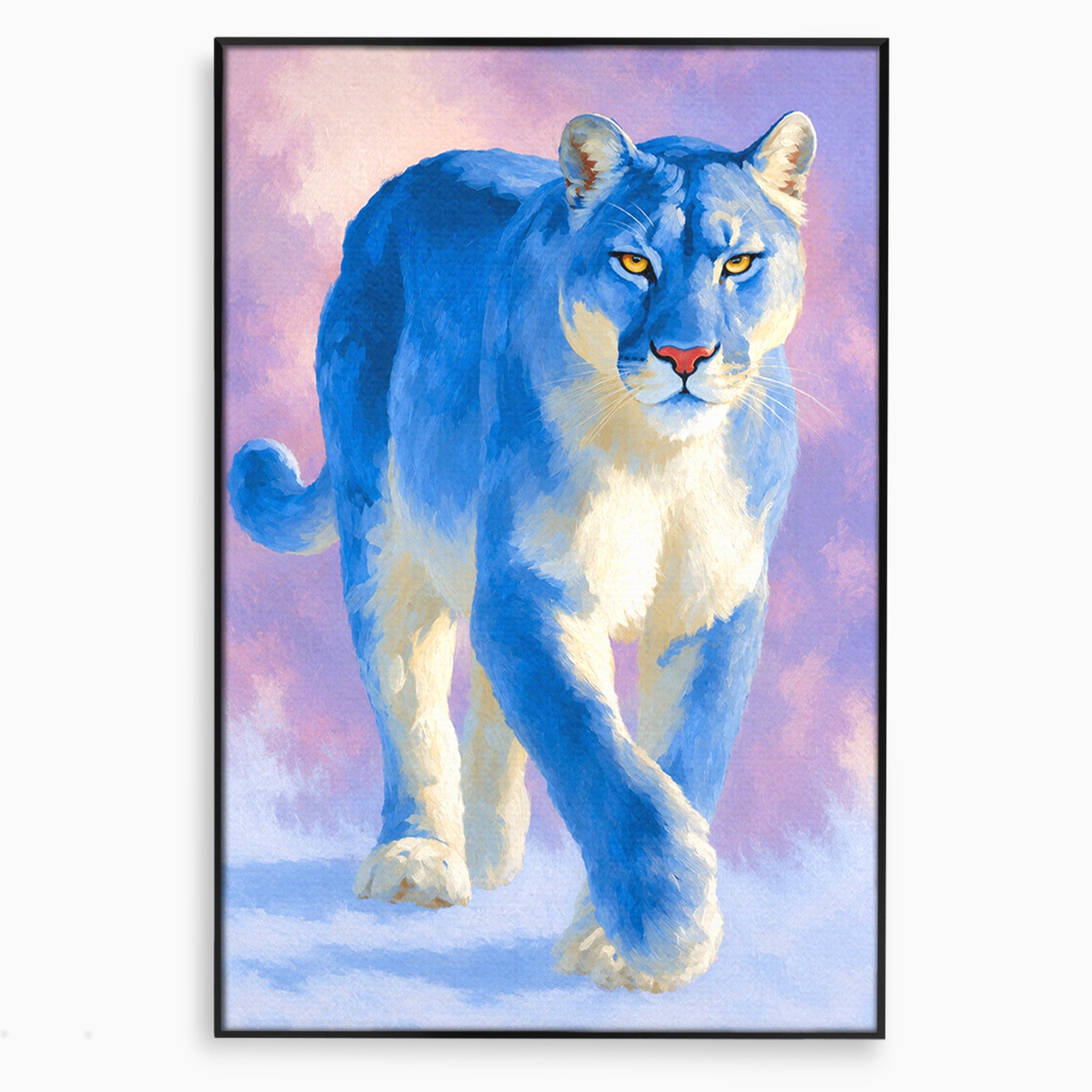 Tablou Canvas Premium LuxCanva® M1665, Leu Albastru, Leu, Animale, Arta, Dormitor, Living, Culori Vibrante