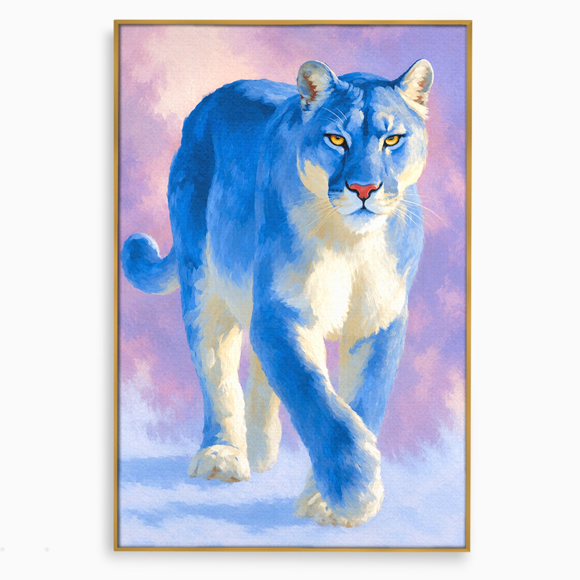 Tablou Canvas Premium LuxCanva® M1665, Leu Albastru, Leu, Animale, Arta, Dormitor, Living, Culori Vibrante
