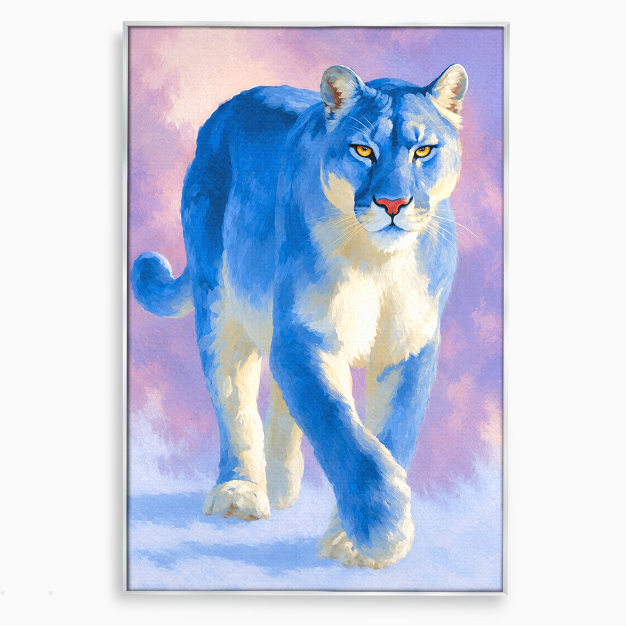 Tablou Canvas Premium LuxCanva® M1665, Leu Albastru, Leu, Animale, Arta, Dormitor, Living, Culori Vibrante
