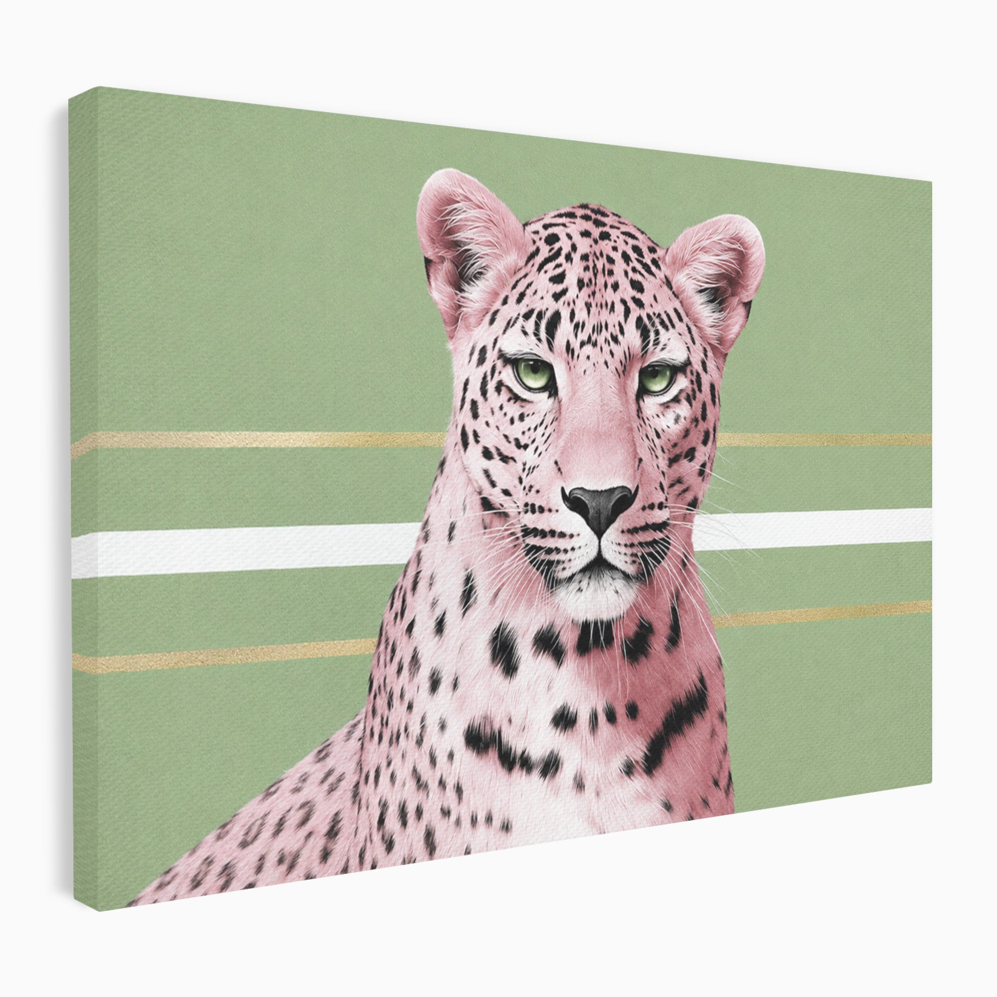 Tablou Canvas Premium LuxCanva® M1666, Leopard Roz, Leopard, Animal, Portret, Modern, Dormitor, Culori Vibrante