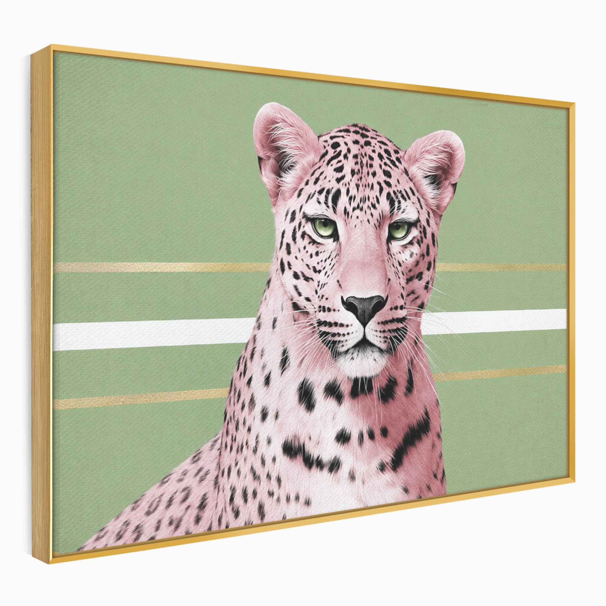 Tablou Canvas Premium LuxCanva® M1666, Leopard Roz, Leopard, Animal, Portret, Modern, Dormitor, Culori Vibrante