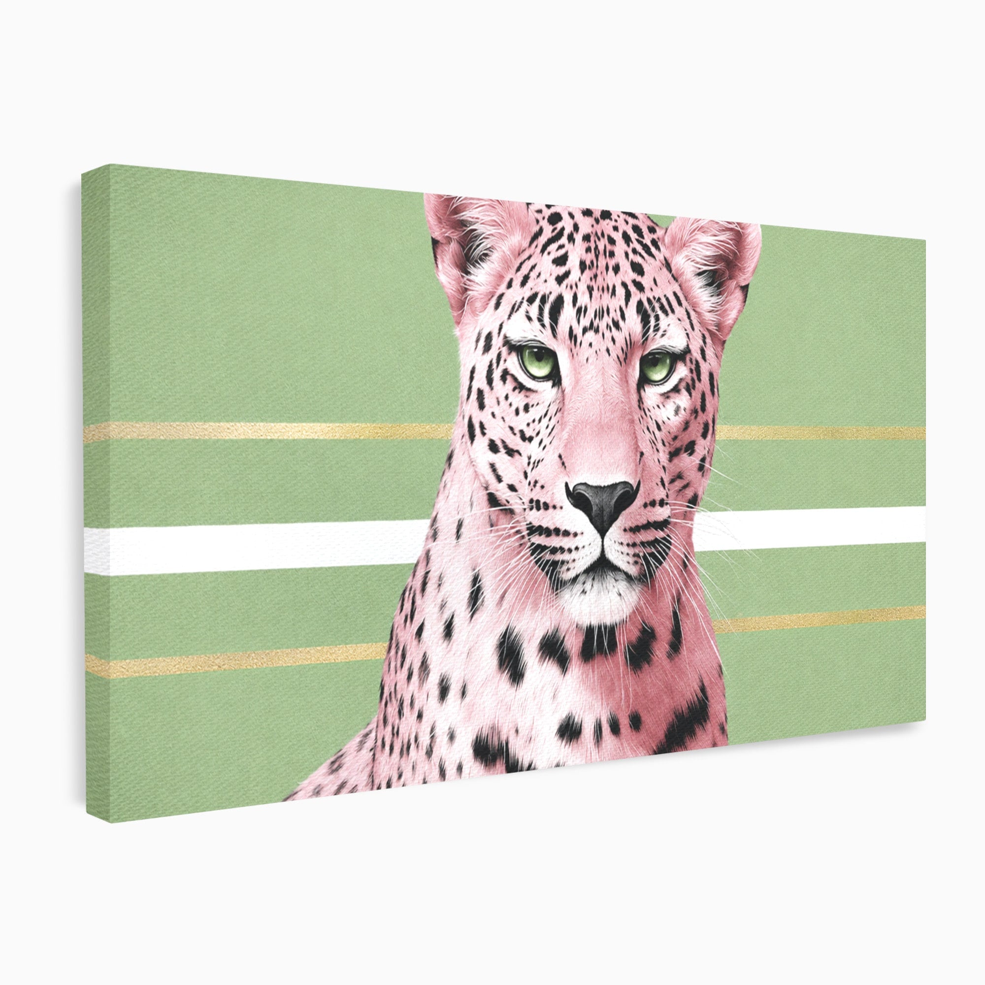Tablou Canvas Premium LuxCanva® M1666, Leopard Roz, Leopard, Animal, Portret, Modern, Dormitor, Culori Vibrante