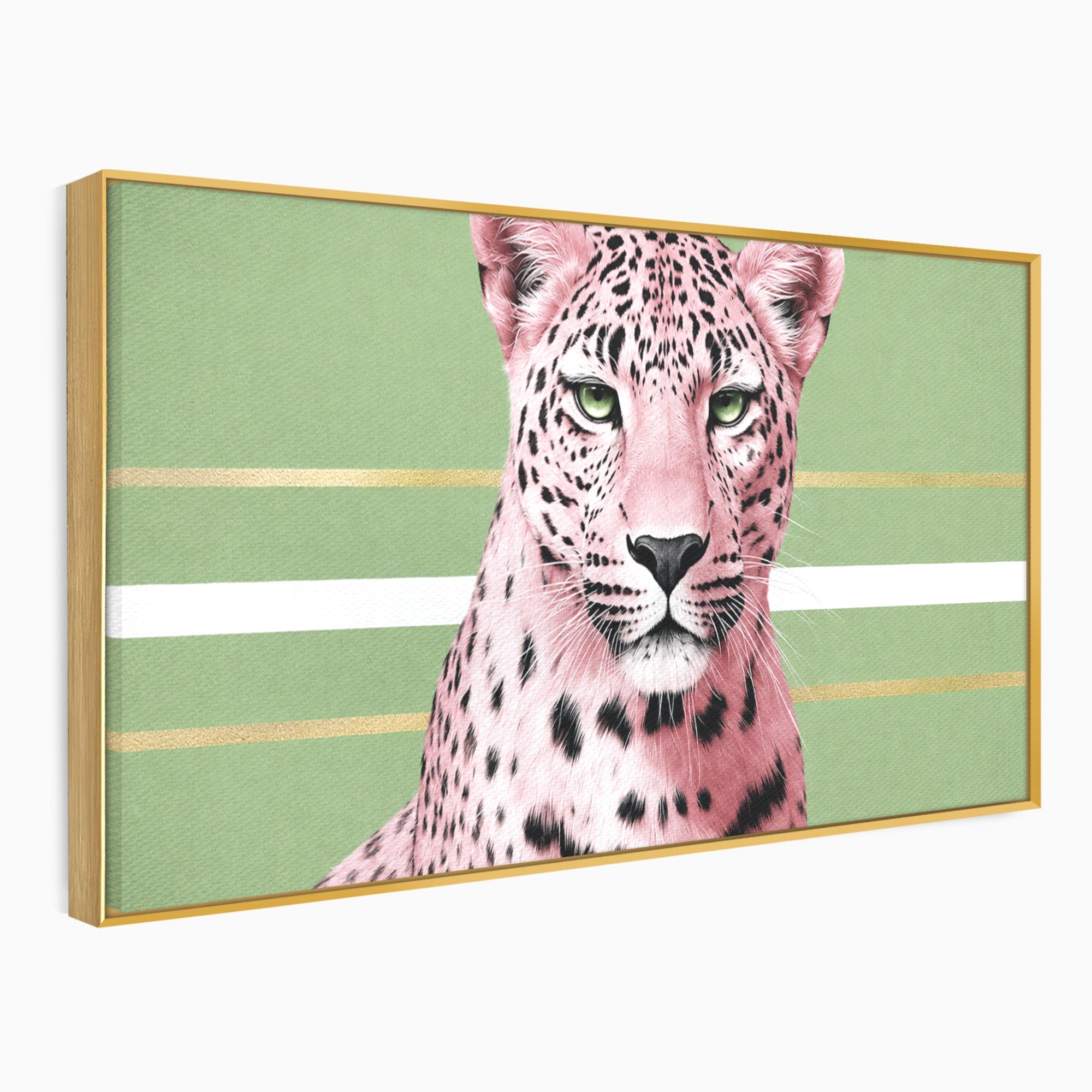 Tablou Canvas Premium LuxCanva® M1666, Leopard Roz, Leopard, Animal, Portret, Modern, Dormitor, Culori Vibrante