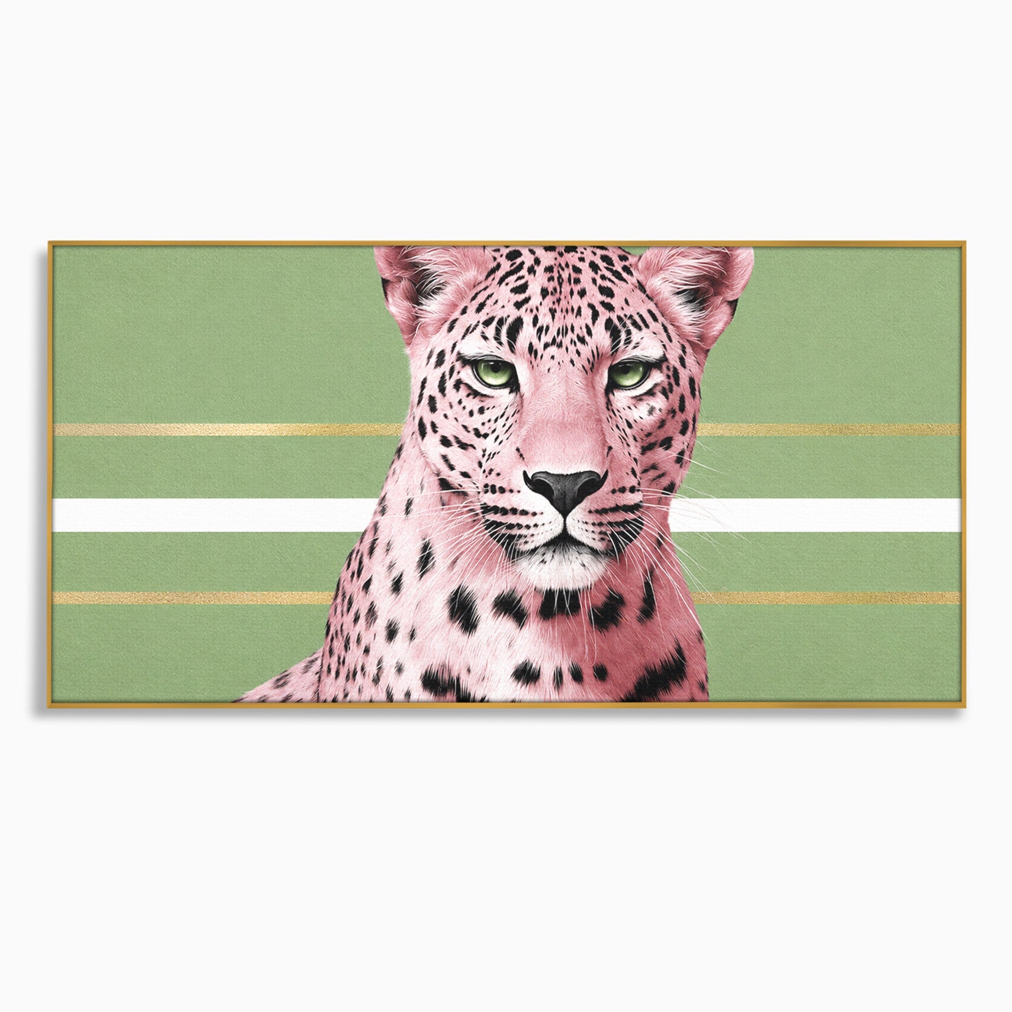Tablou Canvas Premium LuxCanva® M1666, Leopard Roz, Leopard, Animal, Portret, Modern, Dormitor, Culori Vibrante
