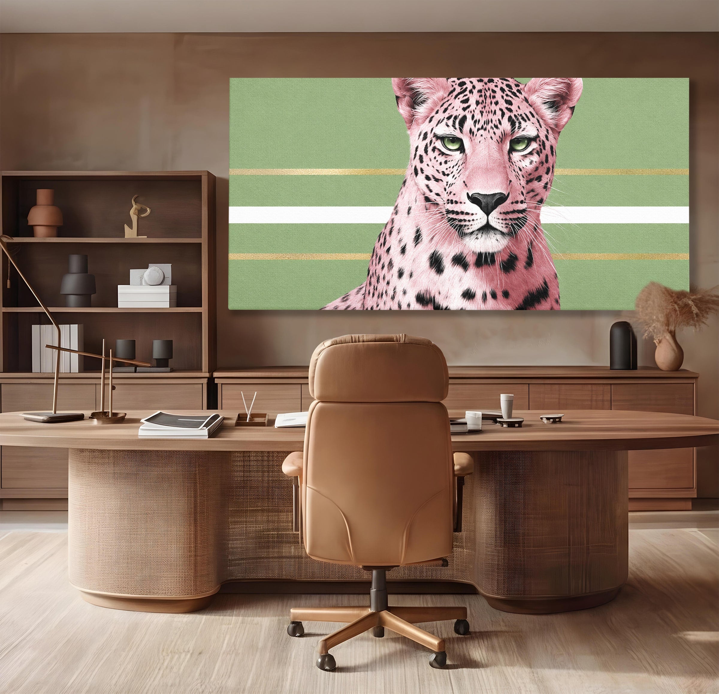 Tablou Canvas Premium LuxCanva® M1666, Leopard Roz, Leopard, Animal, Portret, Modern, Dormitor, Culori Vibrante