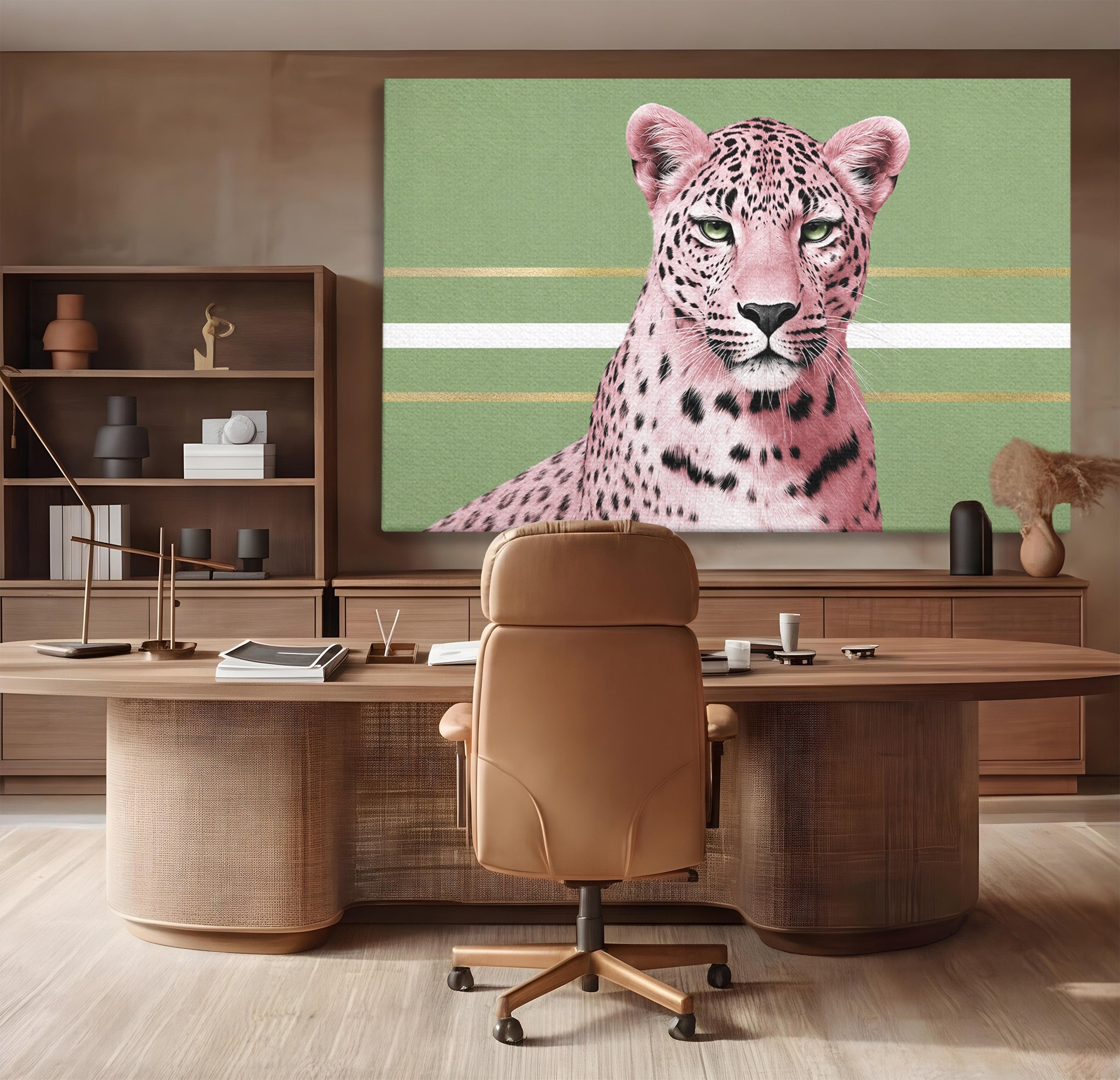 Tablou Canvas Premium LuxCanva® M1666, Leopard Roz, Leopard, Animal, Portret, Modern, Dormitor, Culori Vibrante