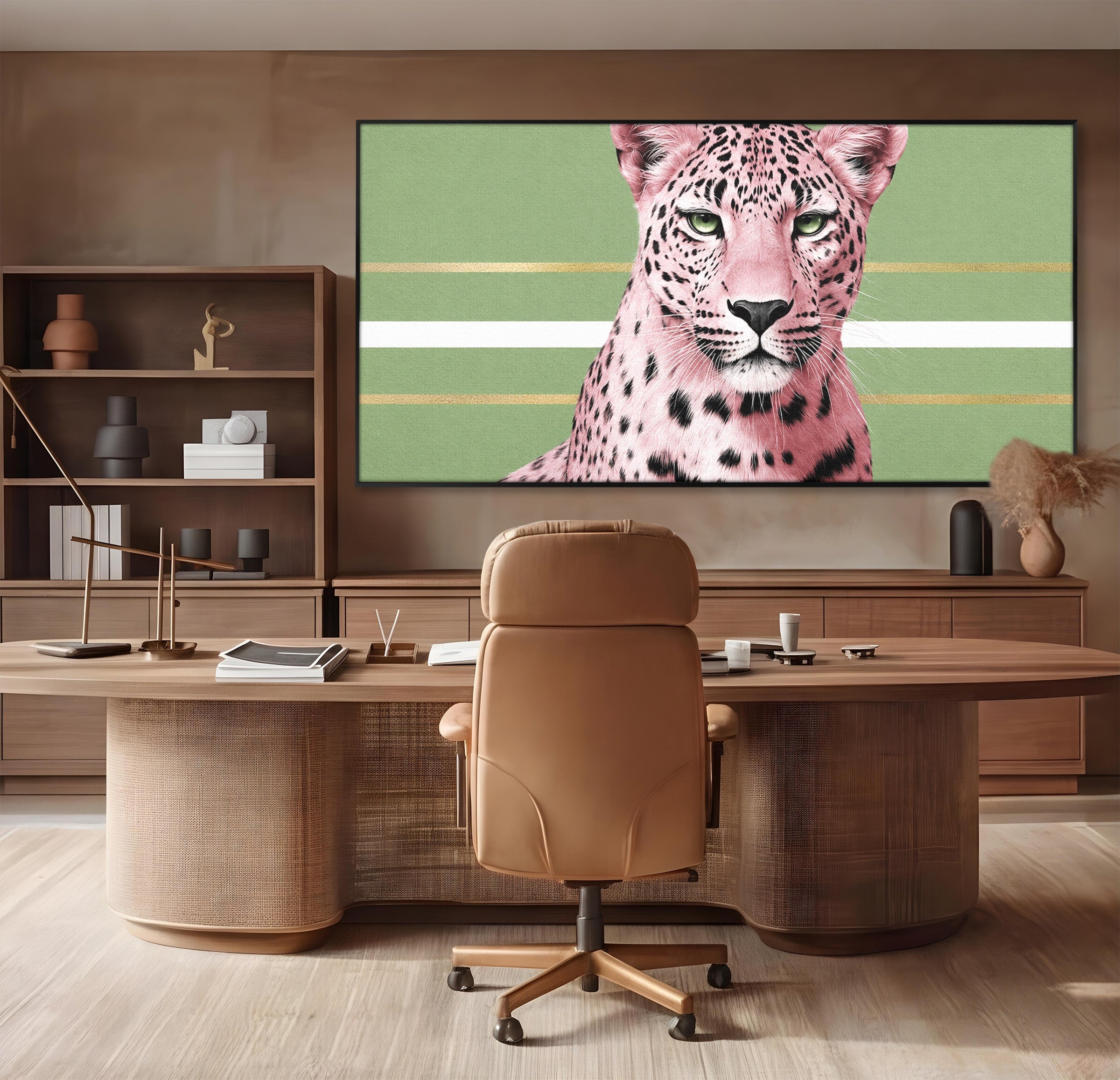 Tablou Canvas Premium LuxCanva® M1666, Leopard Roz, Leopard, Animal, Portret, Modern, Dormitor, Culori Vibrante