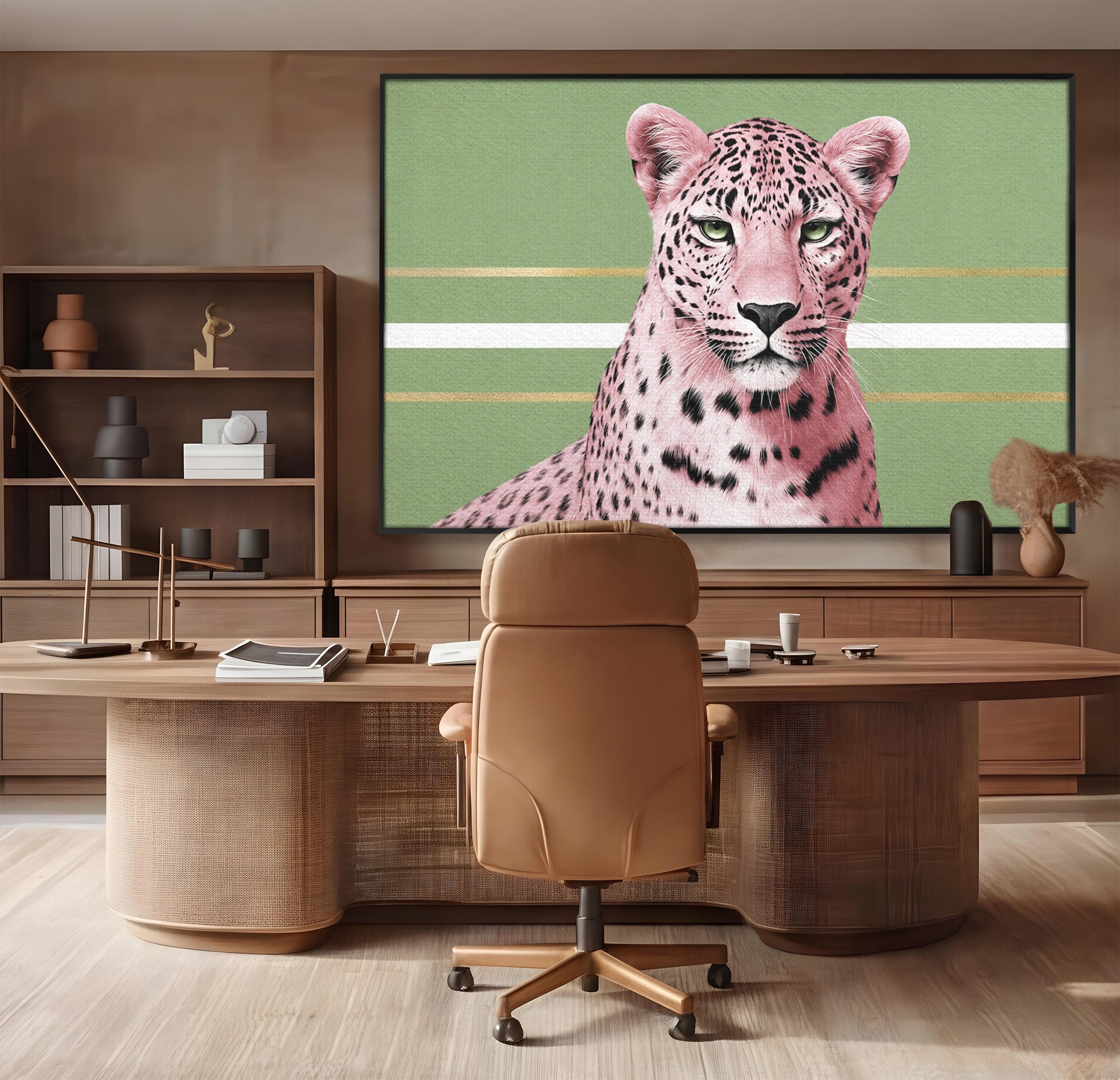Tablou Canvas Premium LuxCanva® M1666, Leopard Roz, Leopard, Animal, Portret, Modern, Dormitor, Culori Vibrante