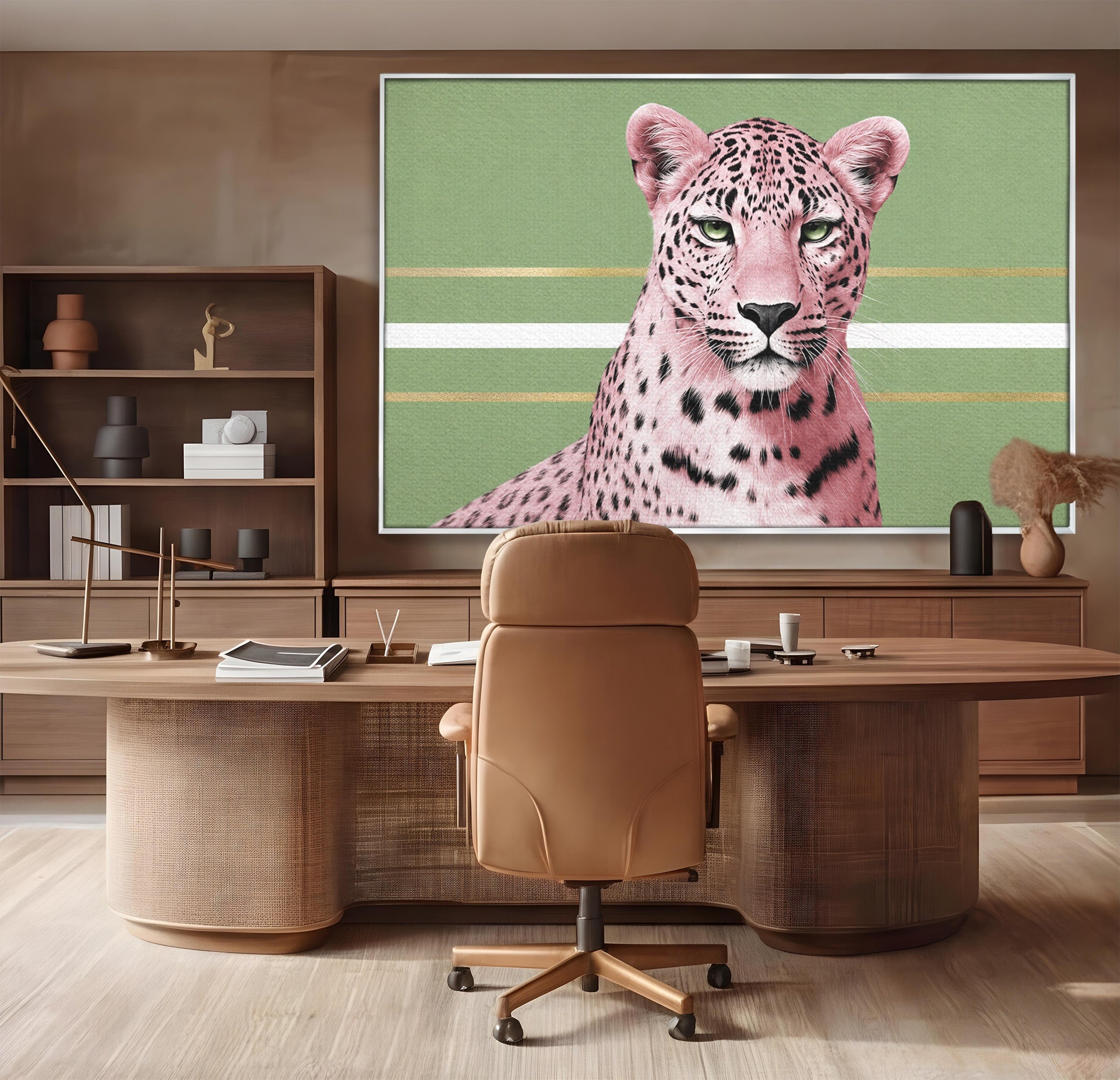 Tablou Canvas Premium LuxCanva® M1666, Leopard Roz, Leopard, Animal, Portret, Modern, Dormitor, Culori Vibrante
