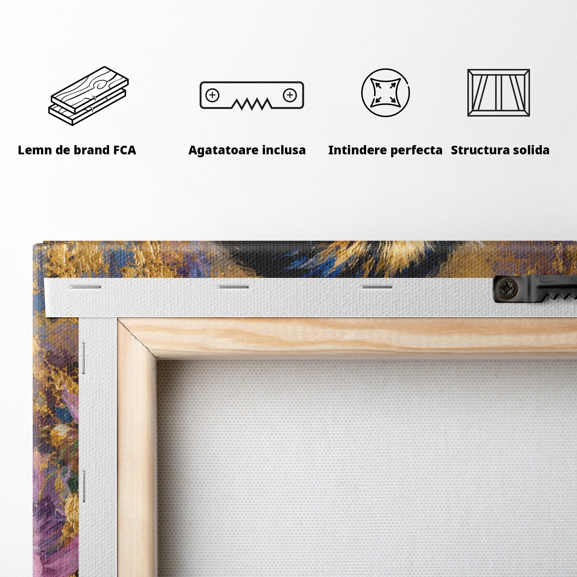 Tablou Canvas Premium LuxCanva® M1668, Maimuta Aurie, Maimuta, Portret, Animale, Natura, Birou, Culori Vibrante