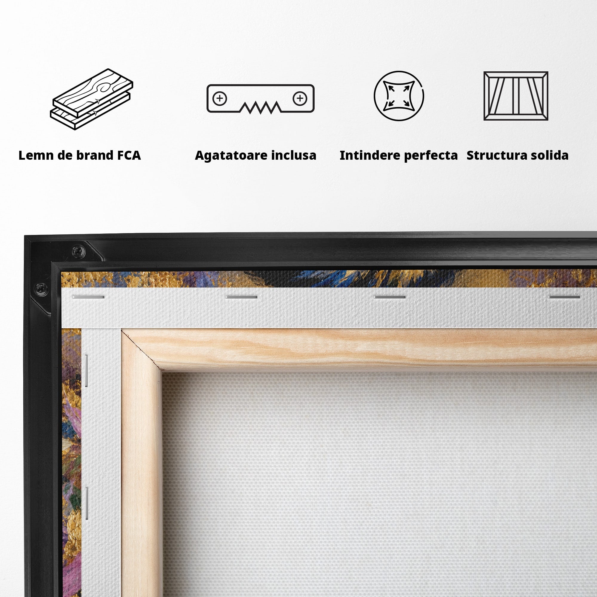 Tablou Canvas Premium LuxCanva® M1668, Maimuta Aurie, Maimuta, Portret, Animale, Natura, Birou, Culori Vibrante