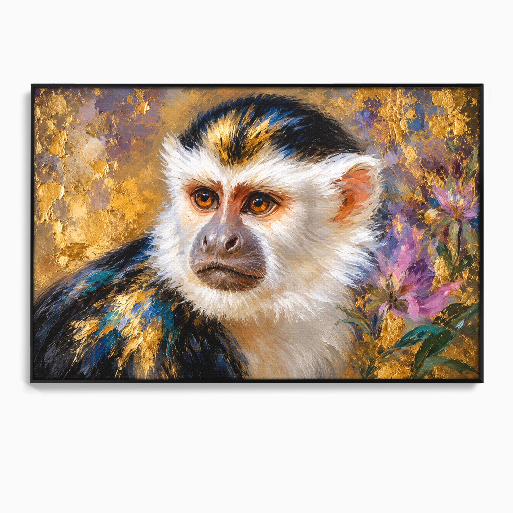 Tablou Canvas Premium LuxCanva® M1668, Maimuta Aurie, Maimuta, Portret, Animale, Natura, Birou, Culori Vibrante
