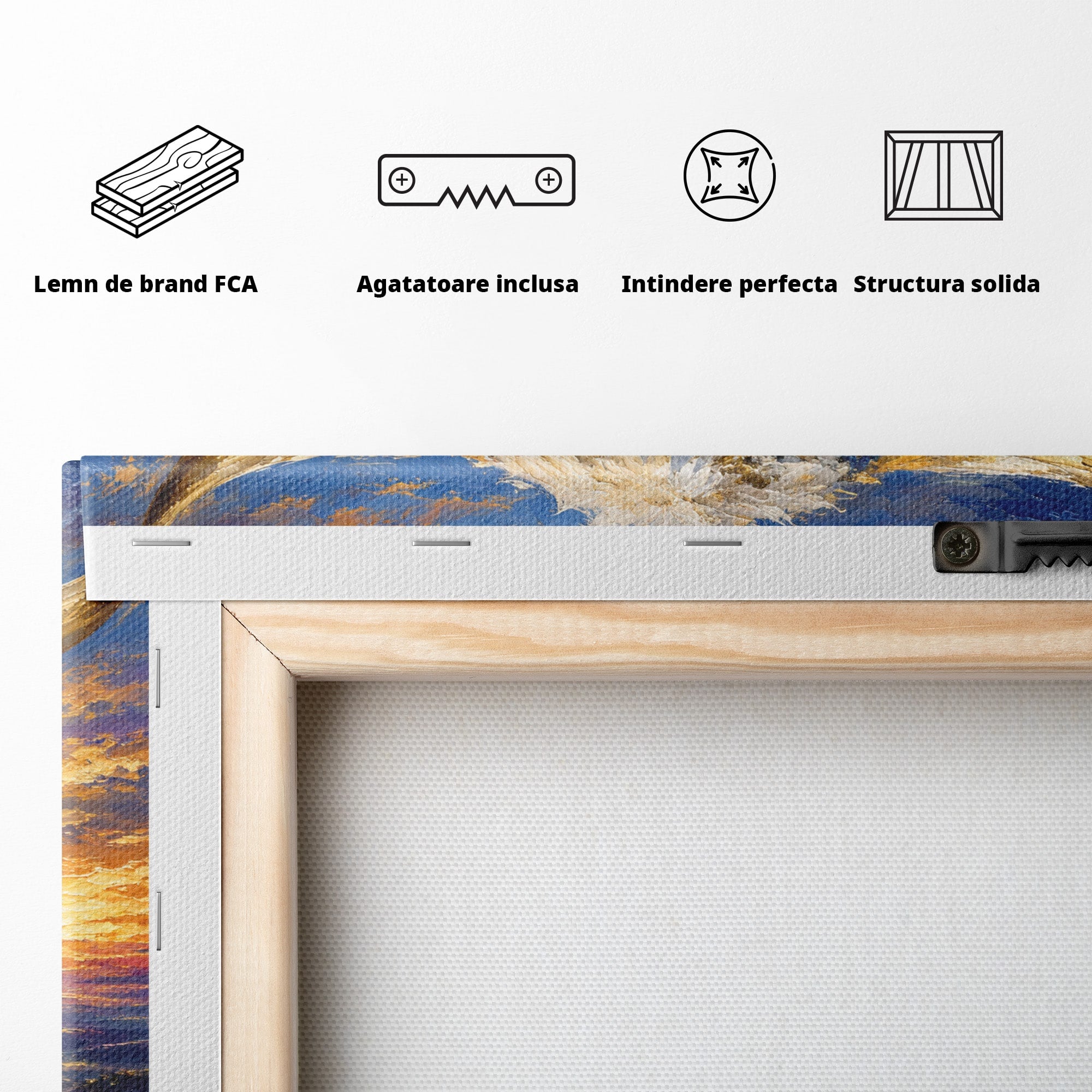 Tablou Canvas Premium LuxCanva® M1669, Vaca La Apus, Vaca, Apus, Peisaj, Animale, Living, Culori Vibrante