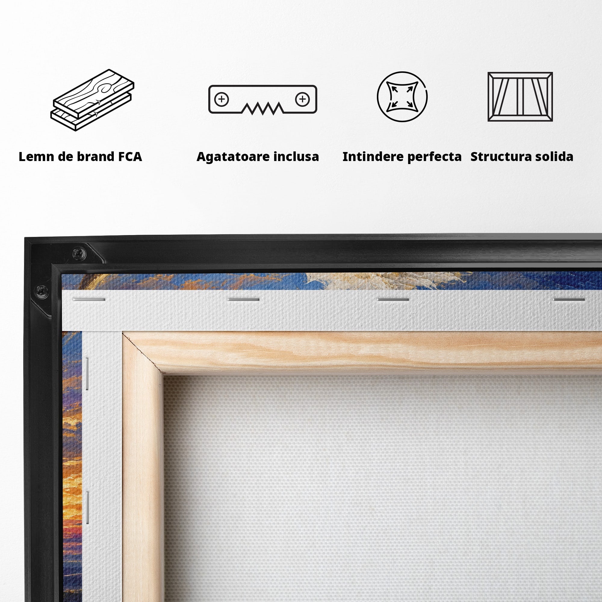 Tablou Canvas Premium LuxCanva® M1669, Vaca La Apus, Vaca, Apus, Peisaj, Animale, Living, Culori Vibrante