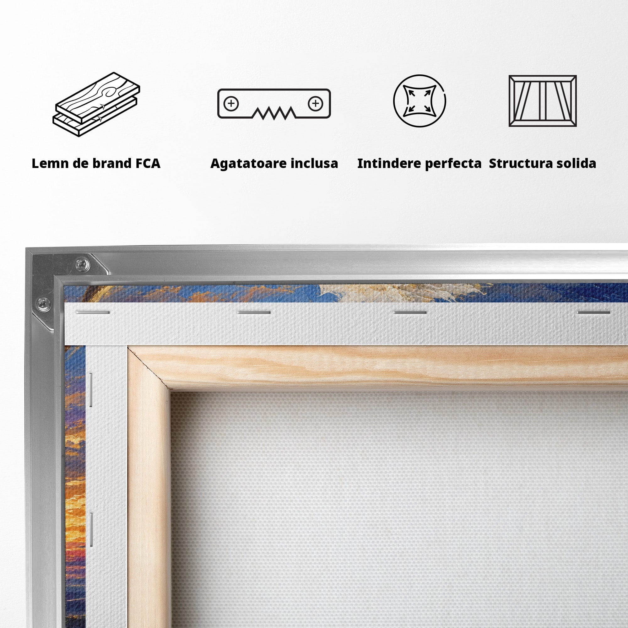 Tablou Canvas Premium LuxCanva® M1669, Vaca La Apus, Vaca, Apus, Peisaj, Animale, Living, Culori Vibrante