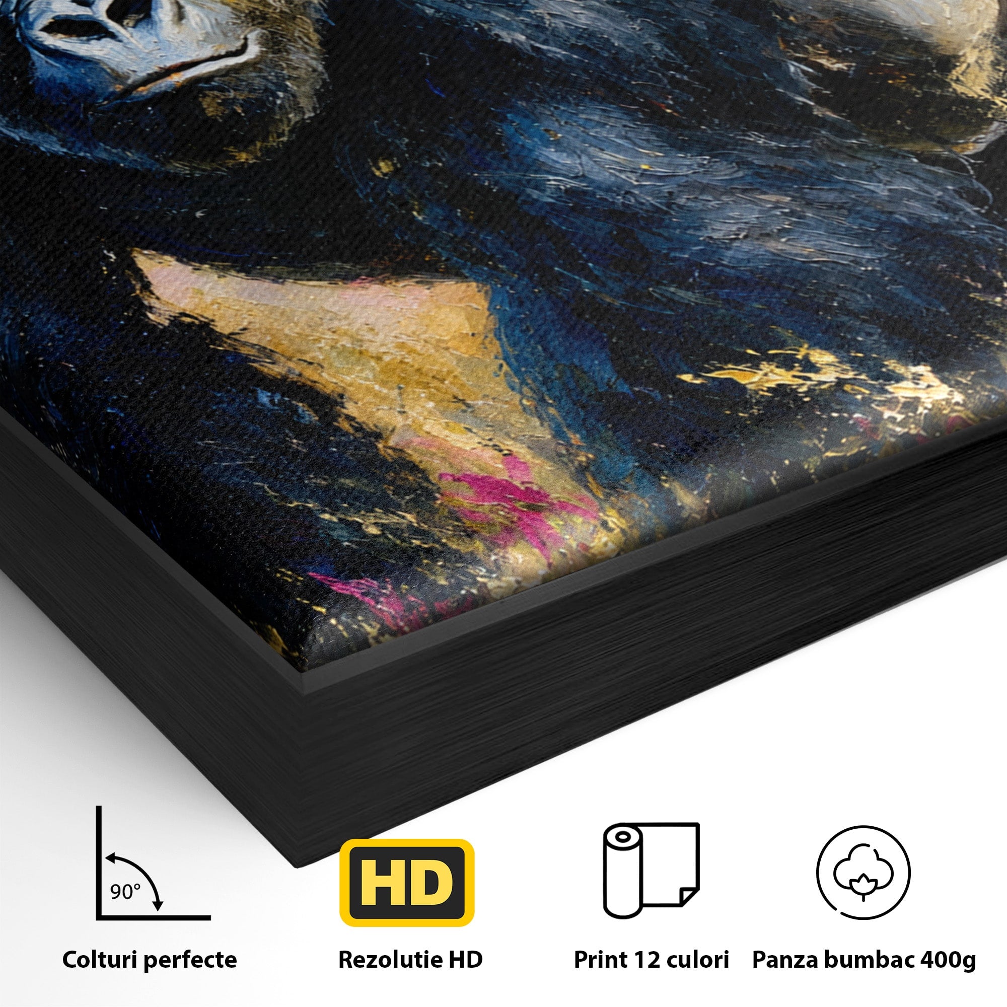 Tablou Canvas Premium LuxCanva® M1670, Gorila Majestoasa, Gorila, Munti, Natura, Wildlife, Living, Culori Vibrante