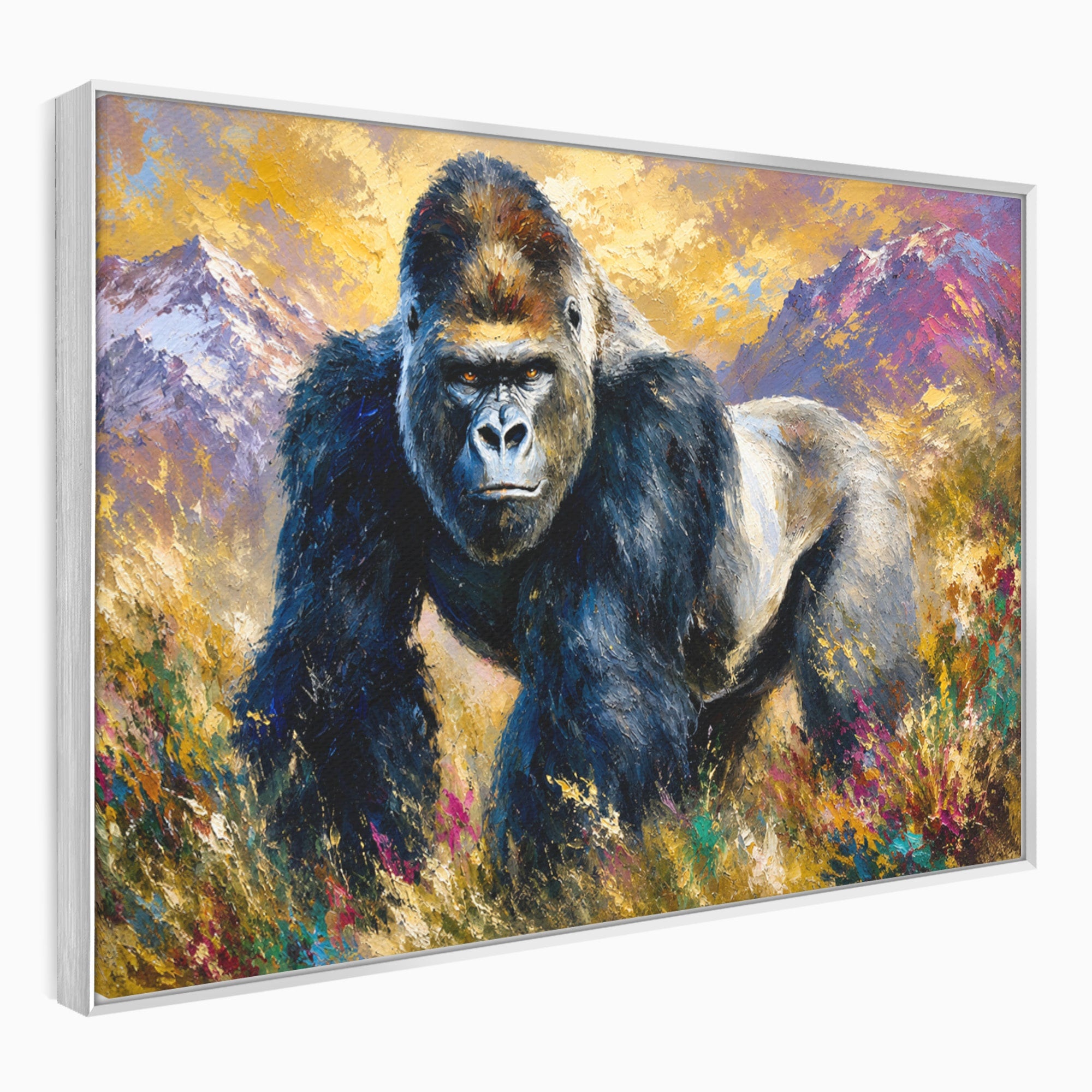 Tablou Canvas Premium LuxCanva® M1670, Gorila Majestoasa, Gorila, Munti, Natura, Wildlife, Living, Culori Vibrante