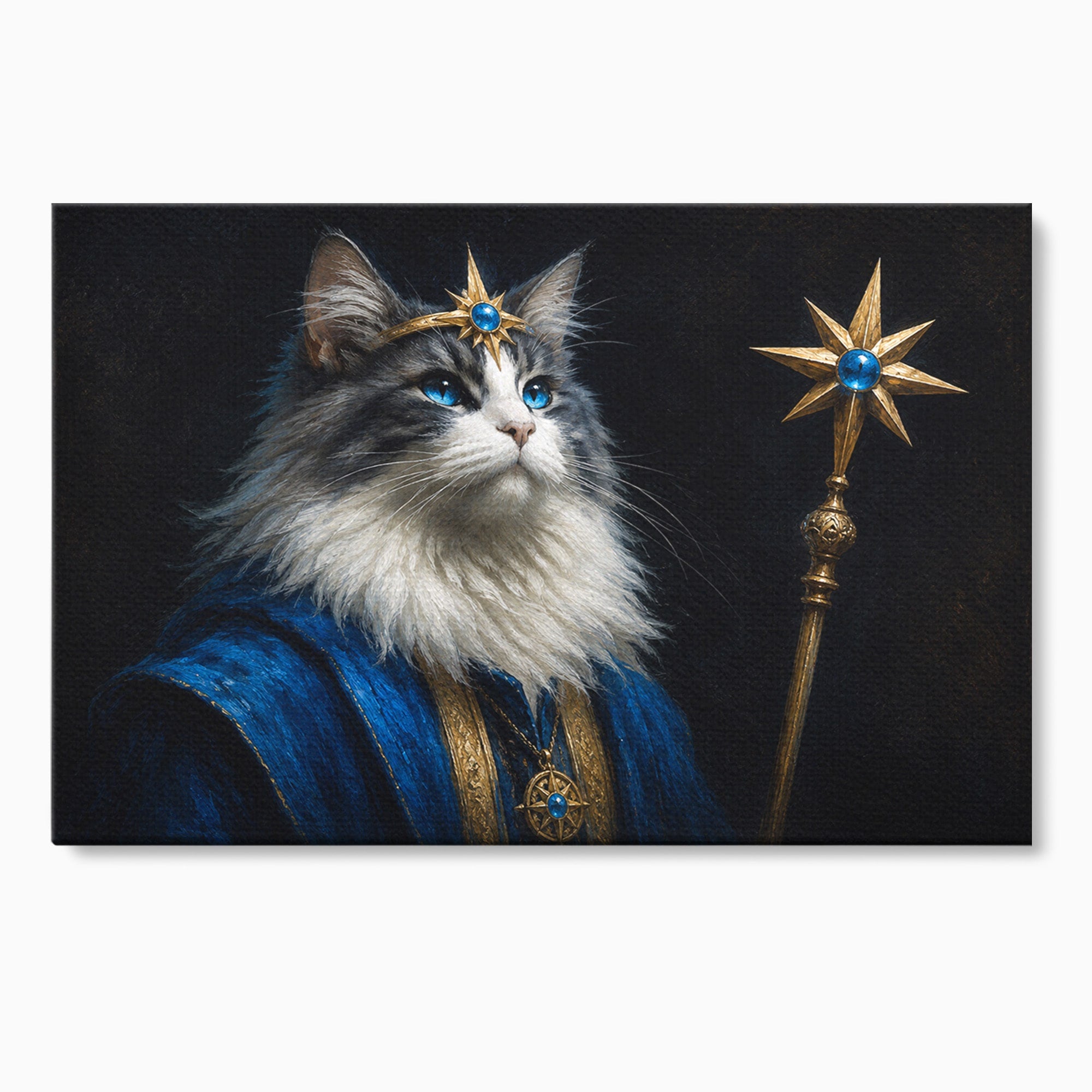 Tablou Canvas Premium LuxCanva® M1674, Pisica Magica, Pisica, Magie, Portret, Animale, Dormitor, Culori Vibrante