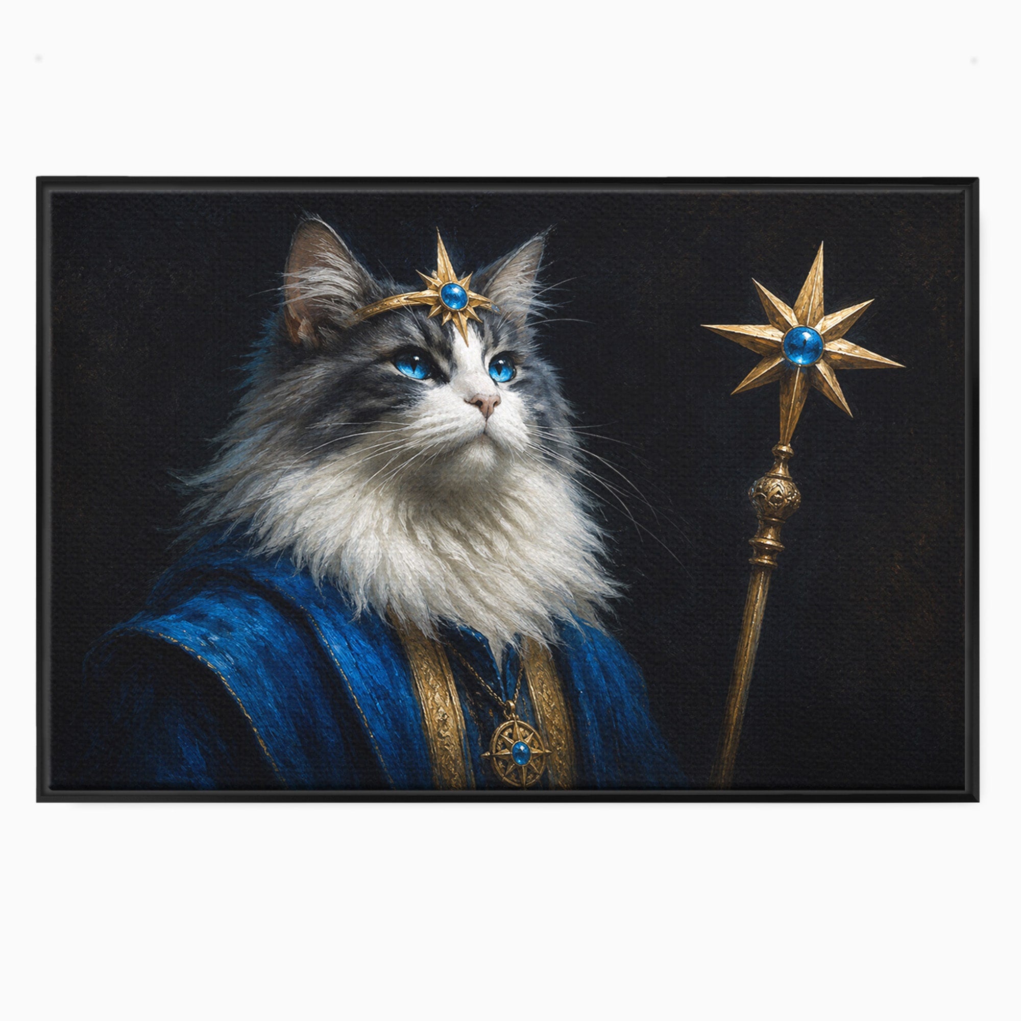 Tablou Canvas Premium LuxCanva® M1674, Pisica Magica, Pisica, Magie, Portret, Animale, Dormitor, Culori Vibrante