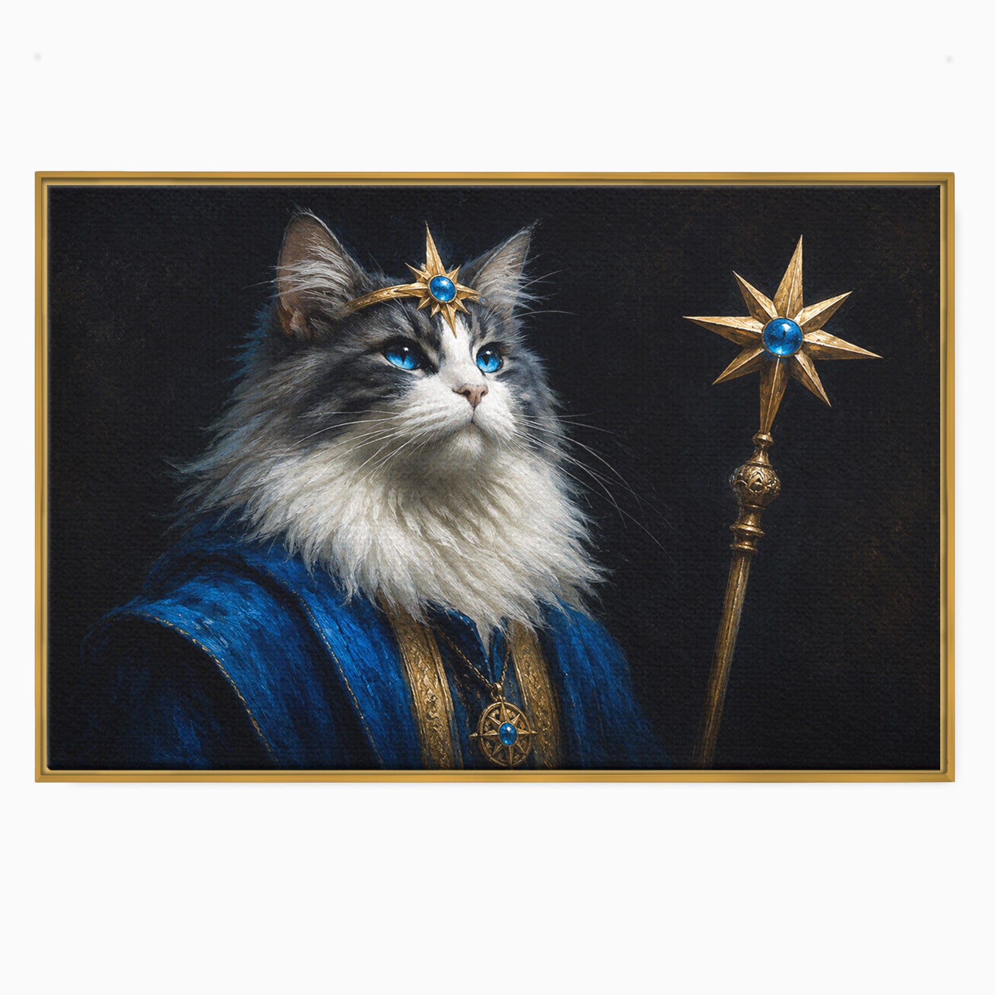 Tablou Canvas Premium LuxCanva® M1674, Pisica Magica, Pisica, Magie, Portret, Animale, Dormitor, Culori Vibrante