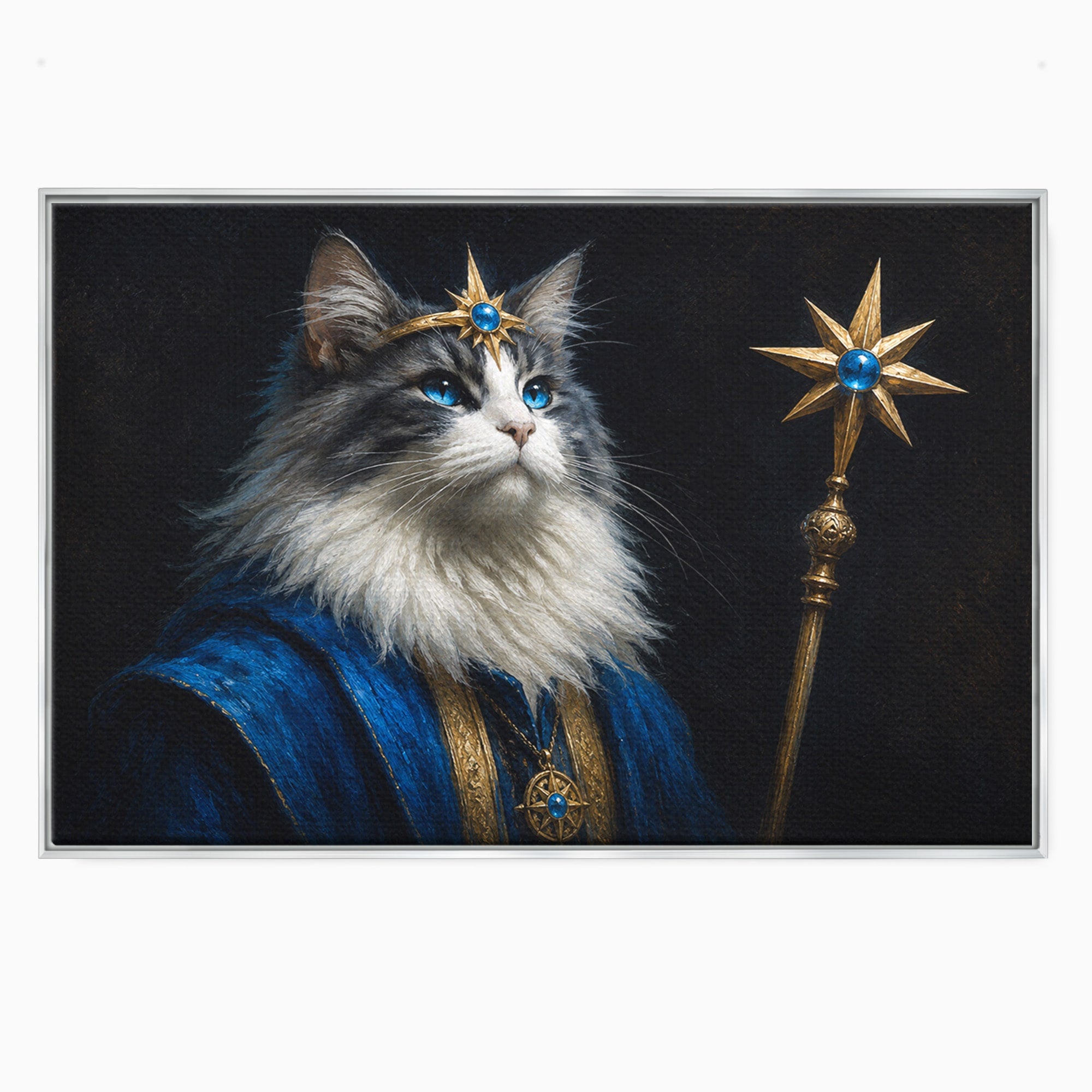 Tablou Canvas Premium LuxCanva® M1674, Pisica Magica, Pisica, Magie, Portret, Animale, Dormitor, Culori Vibrante