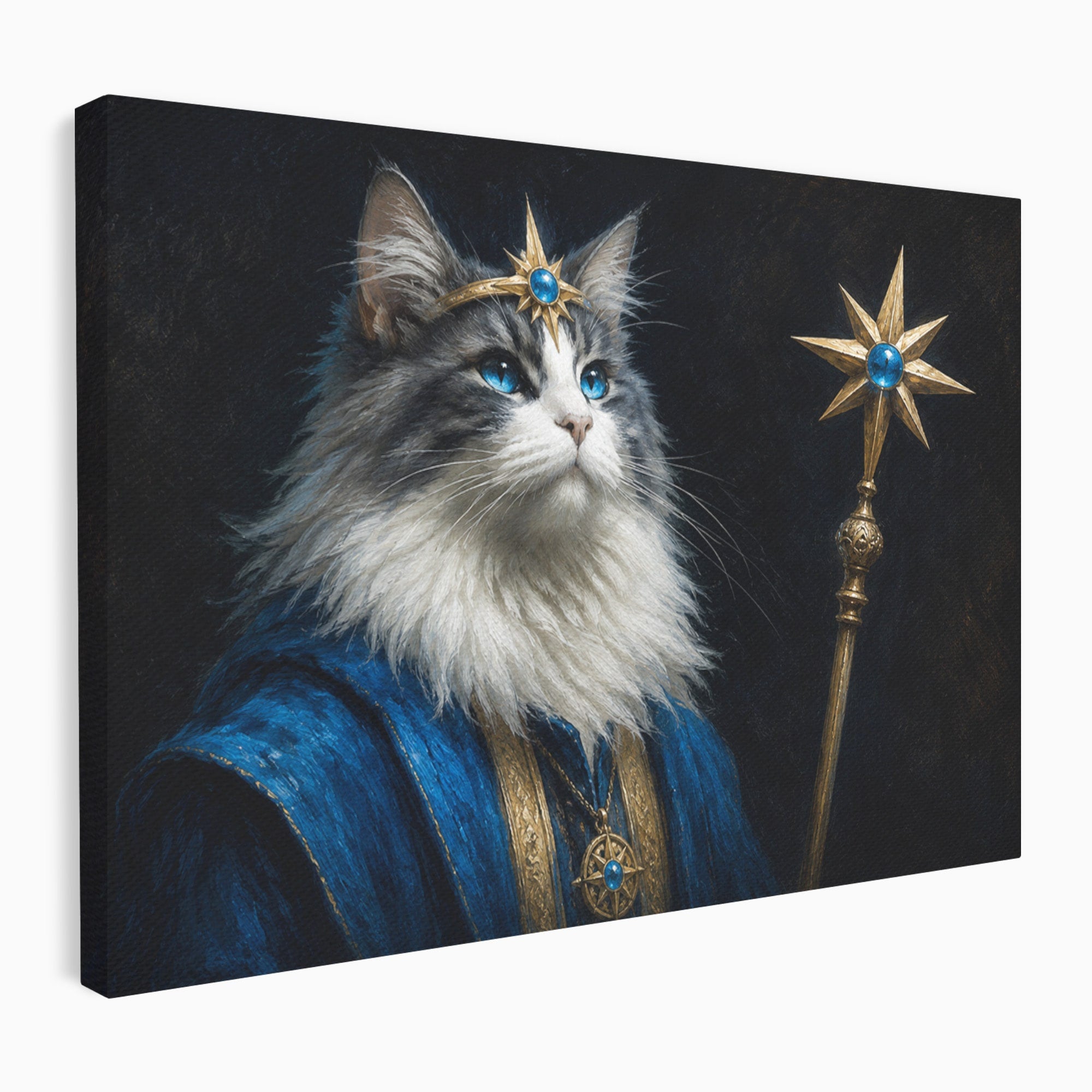 Tablou Canvas Premium LuxCanva® M1674, Pisica Magica, Pisica, Magie, Portret, Animale, Dormitor, Culori Vibrante