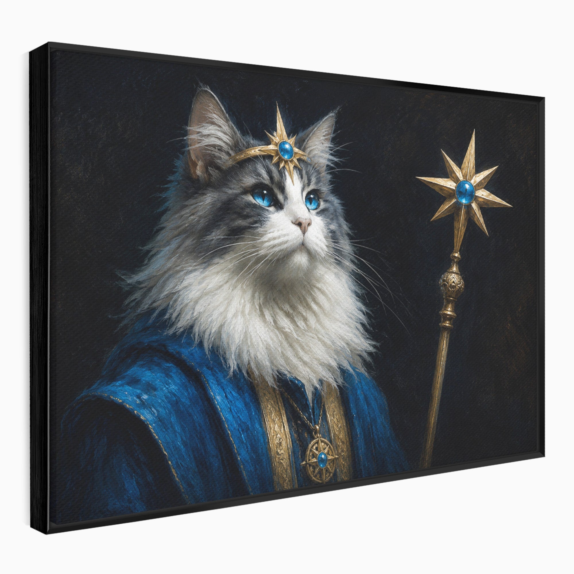 Tablou Canvas Premium LuxCanva® M1674, Pisica Magica, Pisica, Magie, Portret, Animale, Dormitor, Culori Vibrante