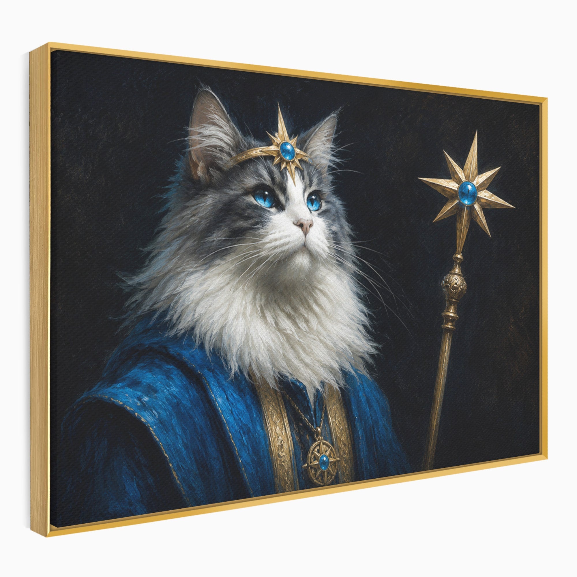 Tablou Canvas Premium LuxCanva® M1674, Pisica Magica, Pisica, Magie, Portret, Animale, Dormitor, Culori Vibrante