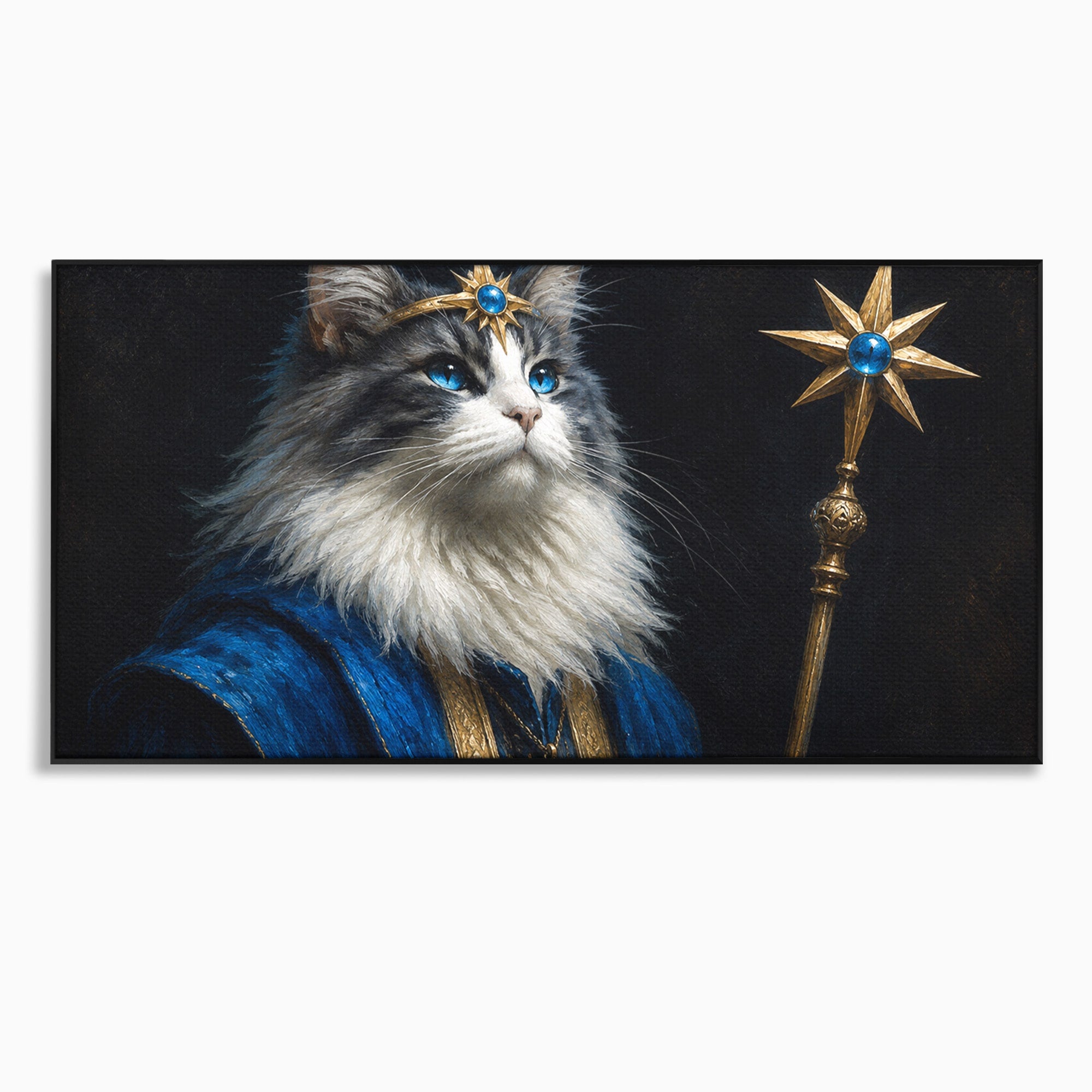 Tablou Canvas Premium LuxCanva® M1674, Pisica Magica, Pisica, Magie, Portret, Animale, Dormitor, Culori Vibrante