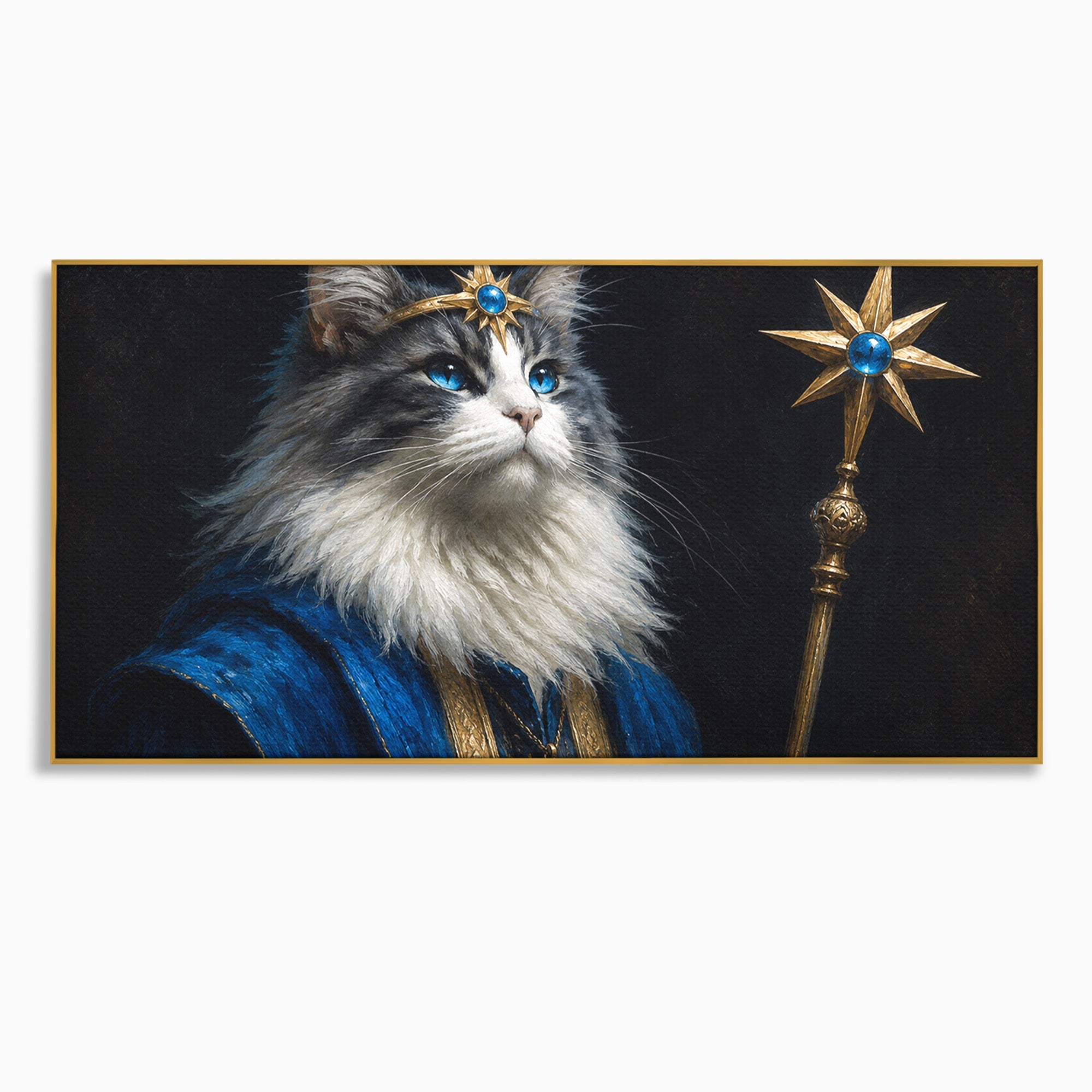 Tablou Canvas Premium LuxCanva® M1674, Pisica Magica, Pisica, Magie, Portret, Animale, Dormitor, Culori Vibrante