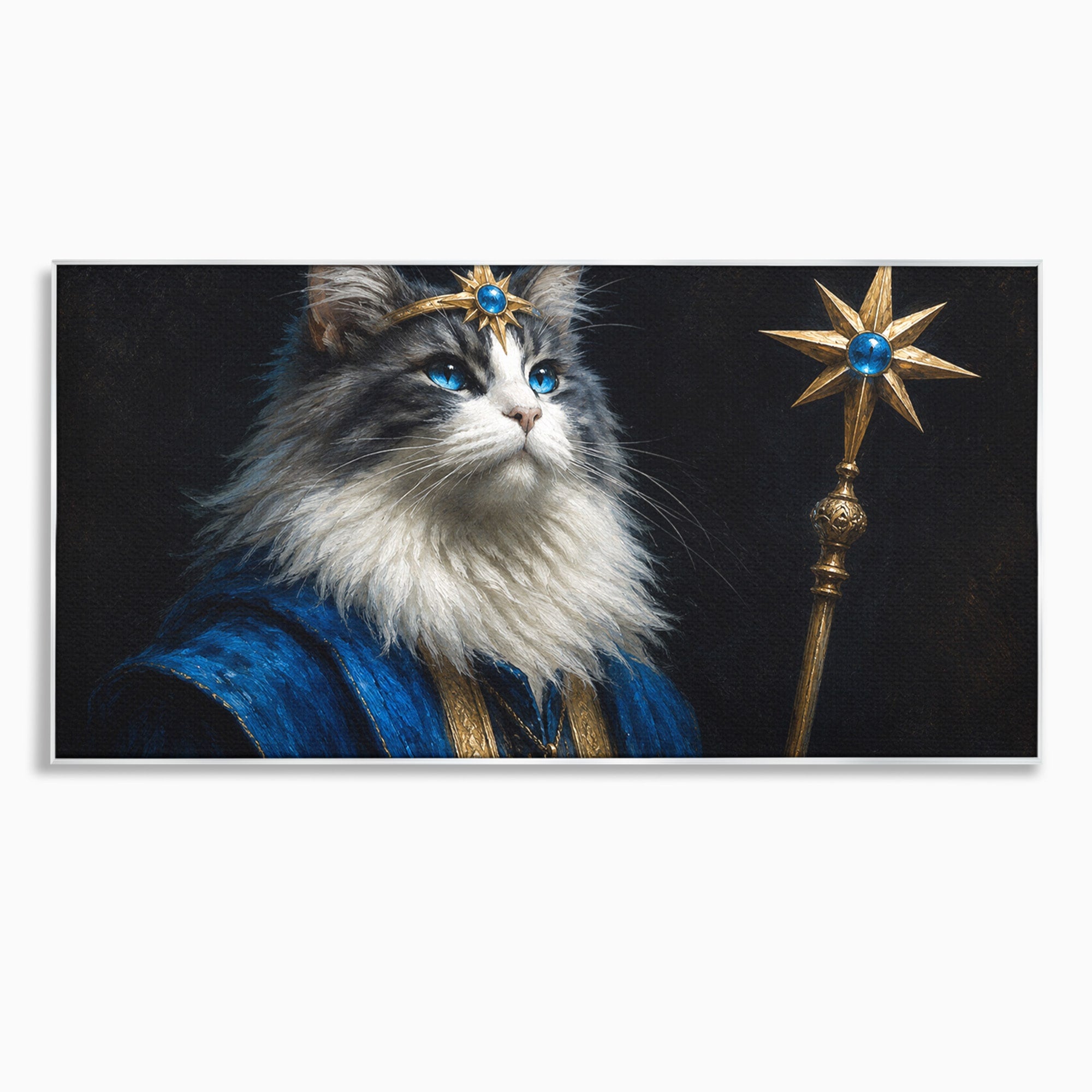 Tablou Canvas Premium LuxCanva® M1674, Pisica Magica, Pisica, Magie, Portret, Animale, Dormitor, Culori Vibrante