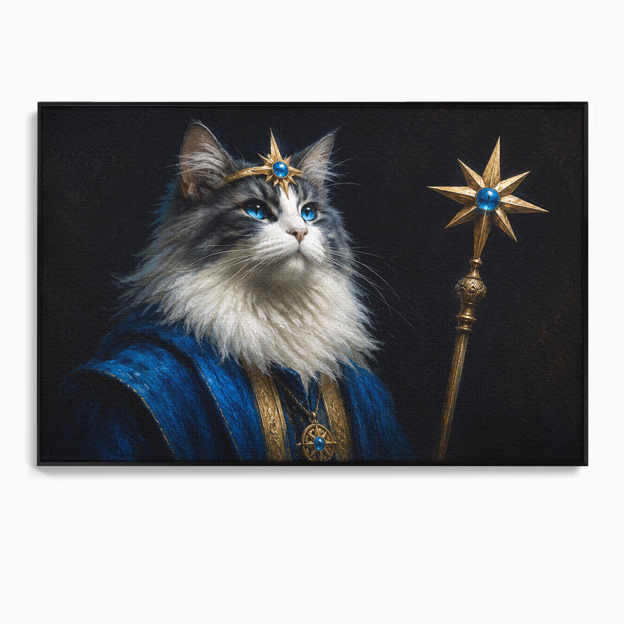 Tablou Canvas Premium LuxCanva® M1674, Pisica Magica, Pisica, Magie, Portret, Animale, Dormitor, Culori Vibrante