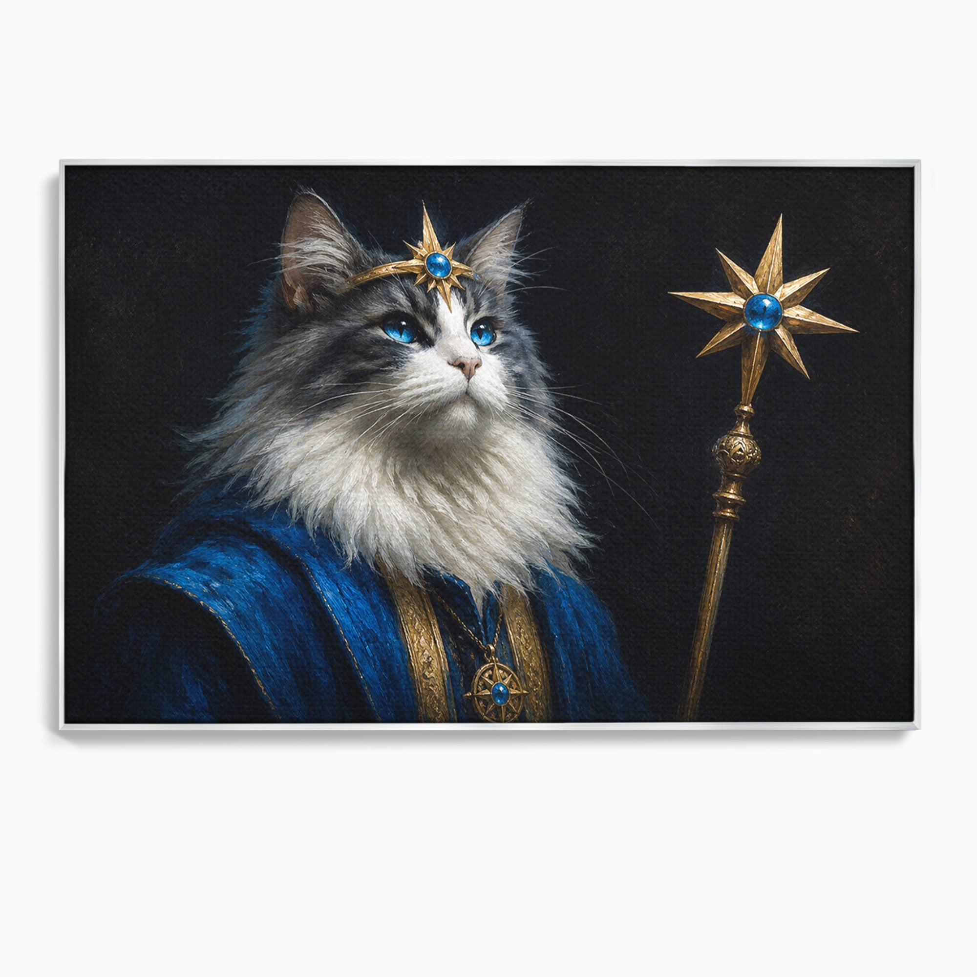 Tablou Canvas Premium LuxCanva® M1674, Pisica Magica, Pisica, Magie, Portret, Animale, Dormitor, Culori Vibrante