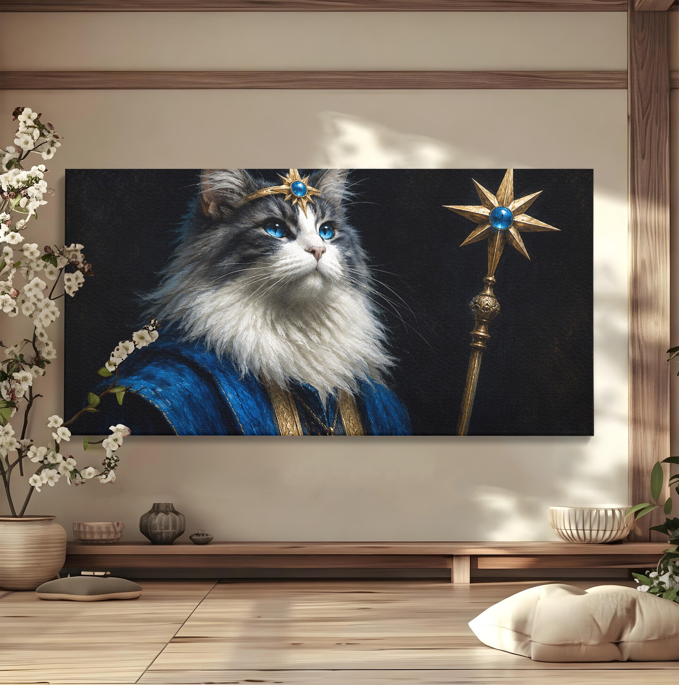 Tablou Canvas Premium LuxCanva® M1674, Pisica Magica, Pisica, Magie, Portret, Animale, Dormitor, Culori Vibrante