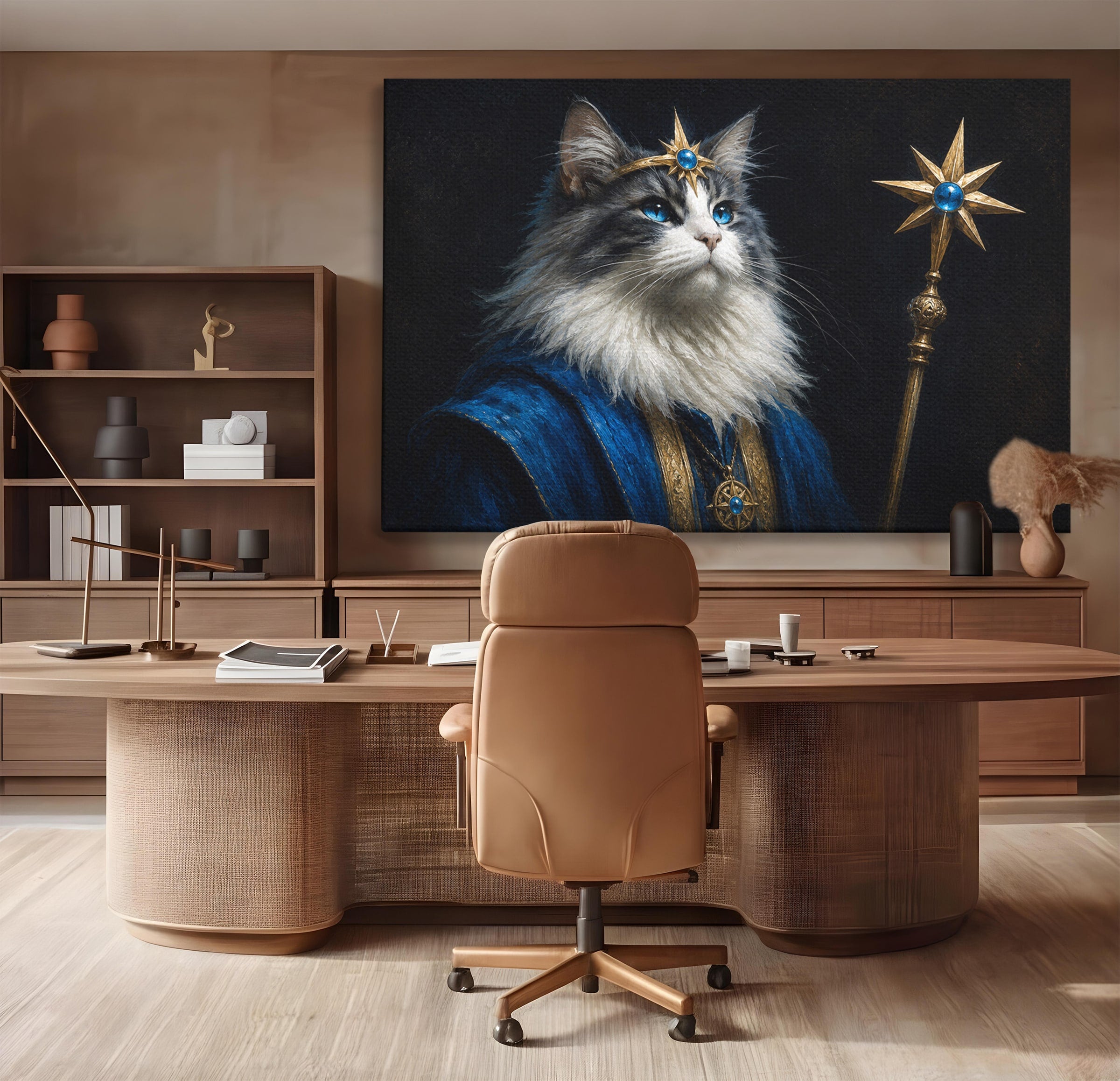 Tablou Canvas Premium LuxCanva® M1674, Pisica Magica, Pisica, Magie, Portret, Animale, Dormitor, Culori Vibrante