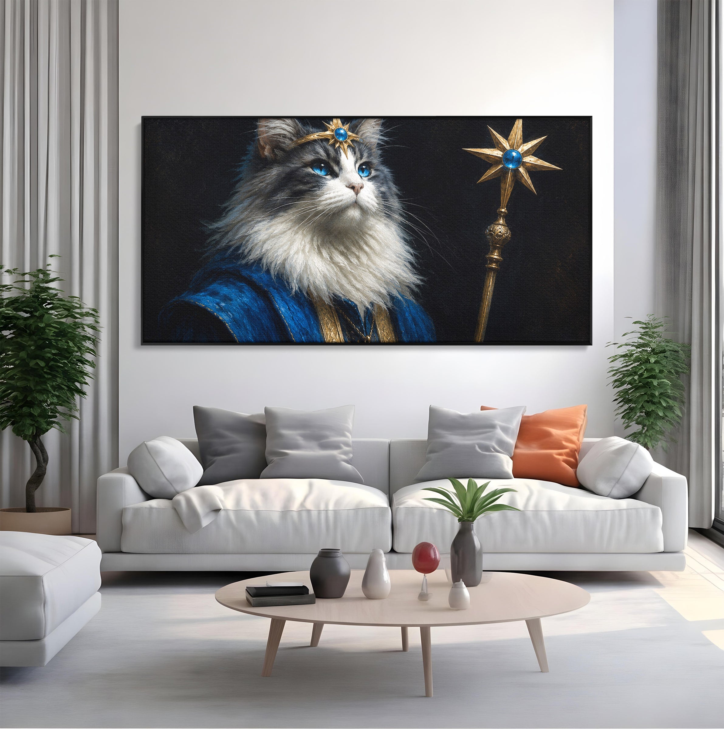 Tablou Canvas Premium LuxCanva® M1674, Pisica Magica, Pisica, Magie, Portret, Animale, Dormitor, Culori Vibrante