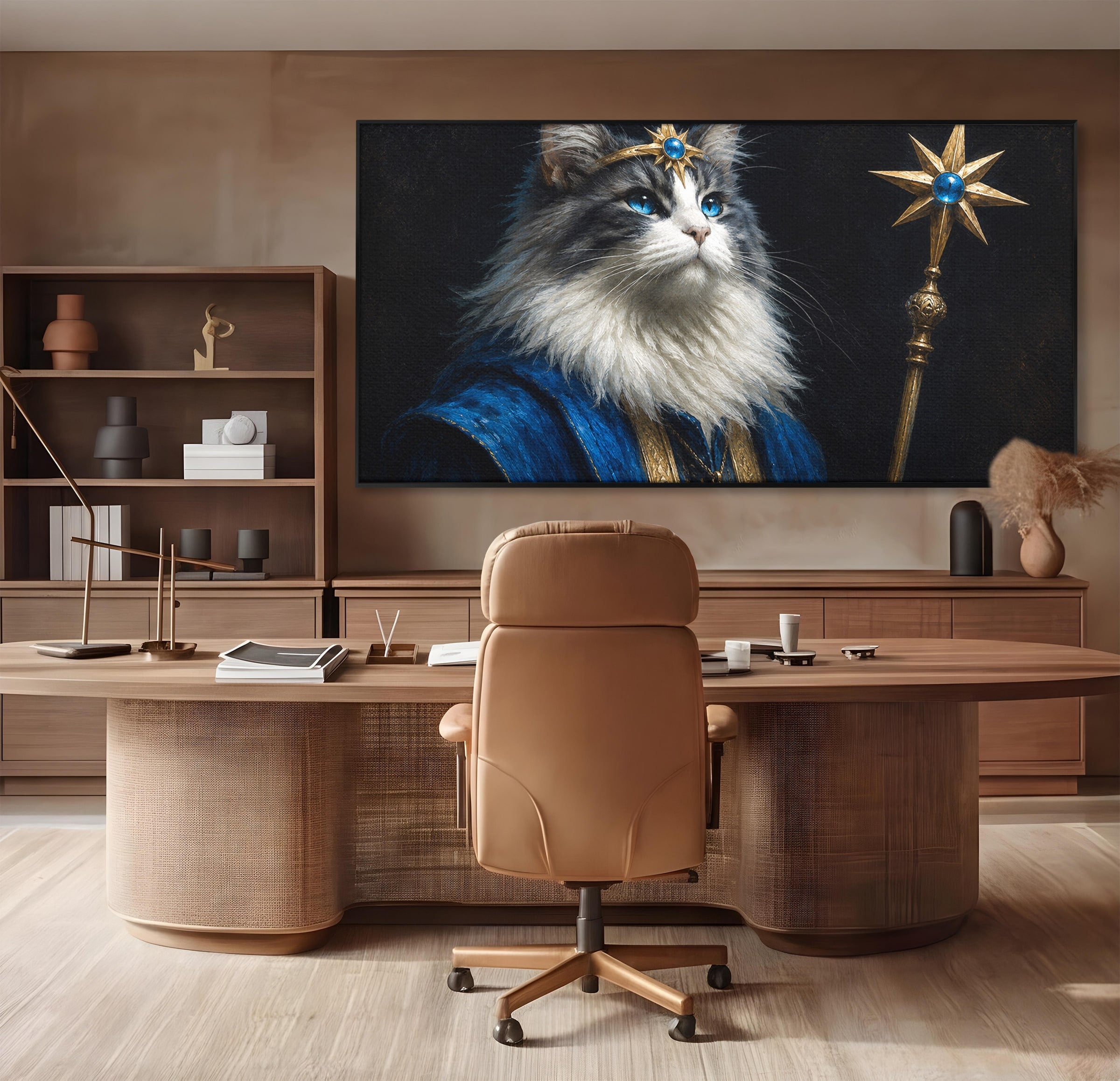 Tablou Canvas Premium LuxCanva® M1674, Pisica Magica, Pisica, Magie, Portret, Animale, Dormitor, Culori Vibrante