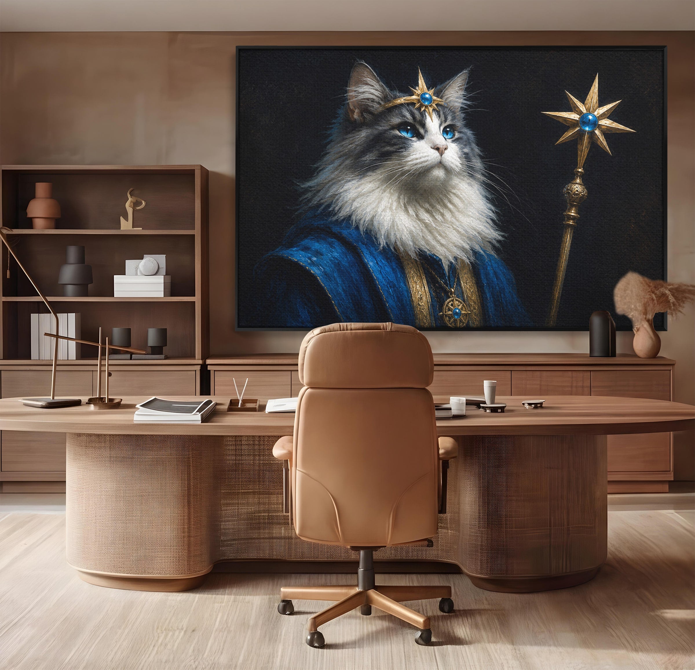 Tablou Canvas Premium LuxCanva® M1674, Pisica Magica, Pisica, Magie, Portret, Animale, Dormitor, Culori Vibrante
