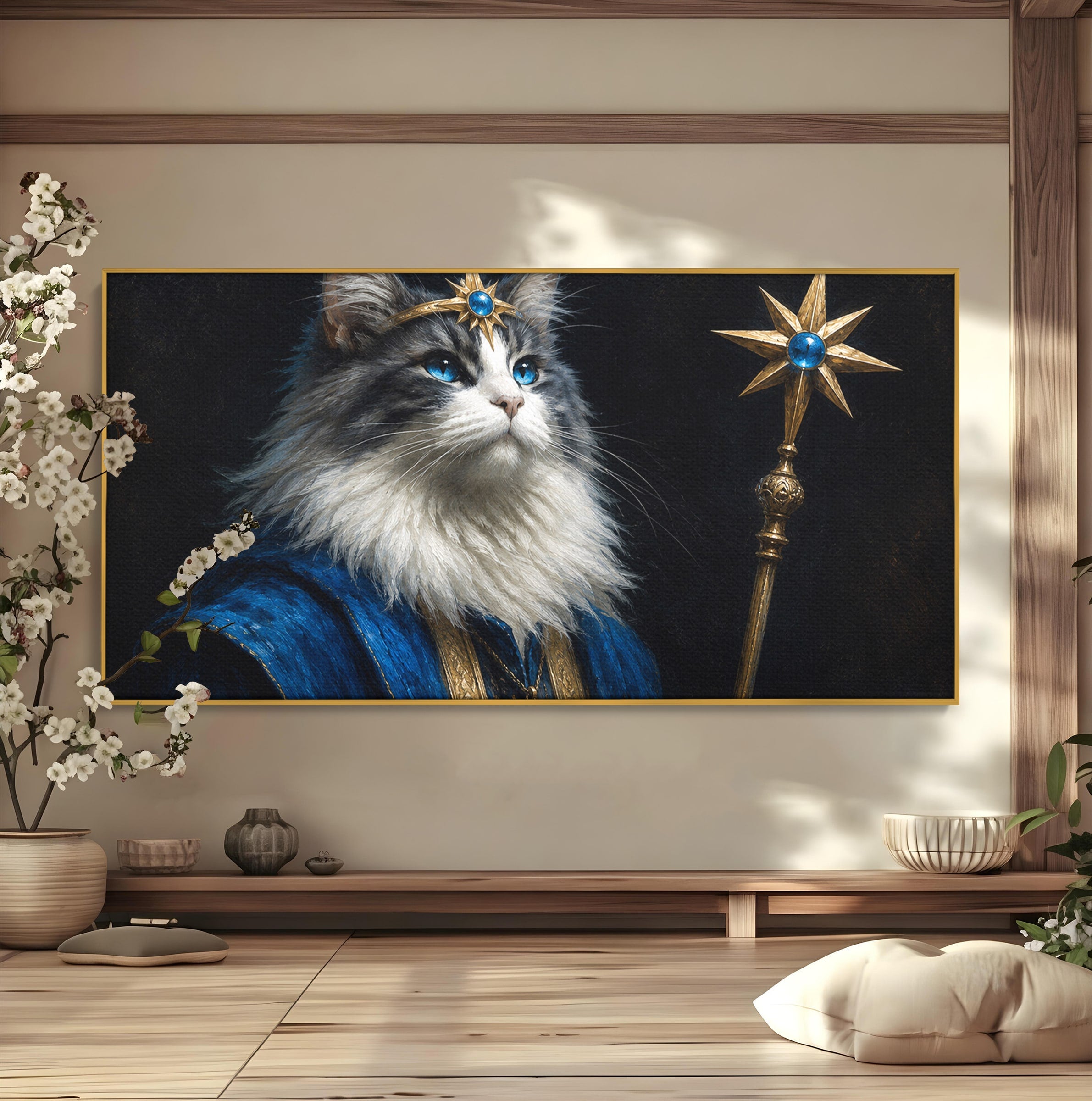 Tablou Canvas Premium LuxCanva® M1674, Pisica Magica, Pisica, Magie, Portret, Animale, Dormitor, Culori Vibrante