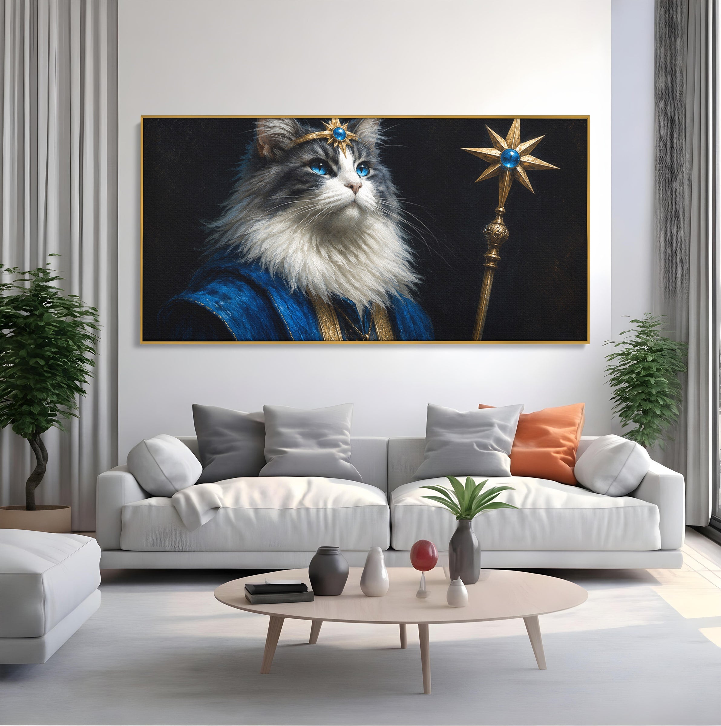Tablou Canvas Premium LuxCanva® M1674, Pisica Magica, Pisica, Magie, Portret, Animale, Dormitor, Culori Vibrante
