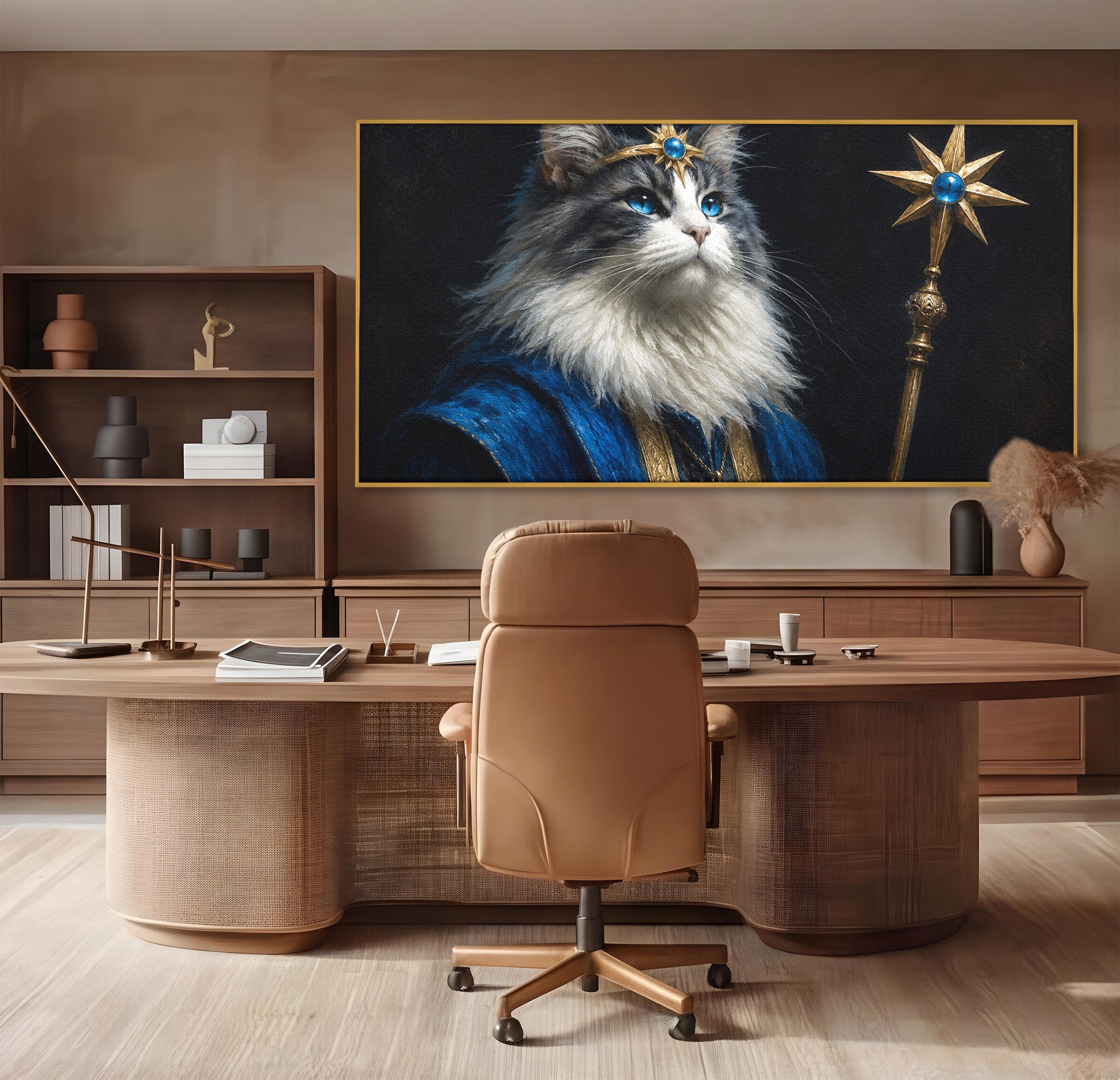 Tablou Canvas Premium LuxCanva® M1674, Pisica Magica, Pisica, Magie, Portret, Animale, Dormitor, Culori Vibrante