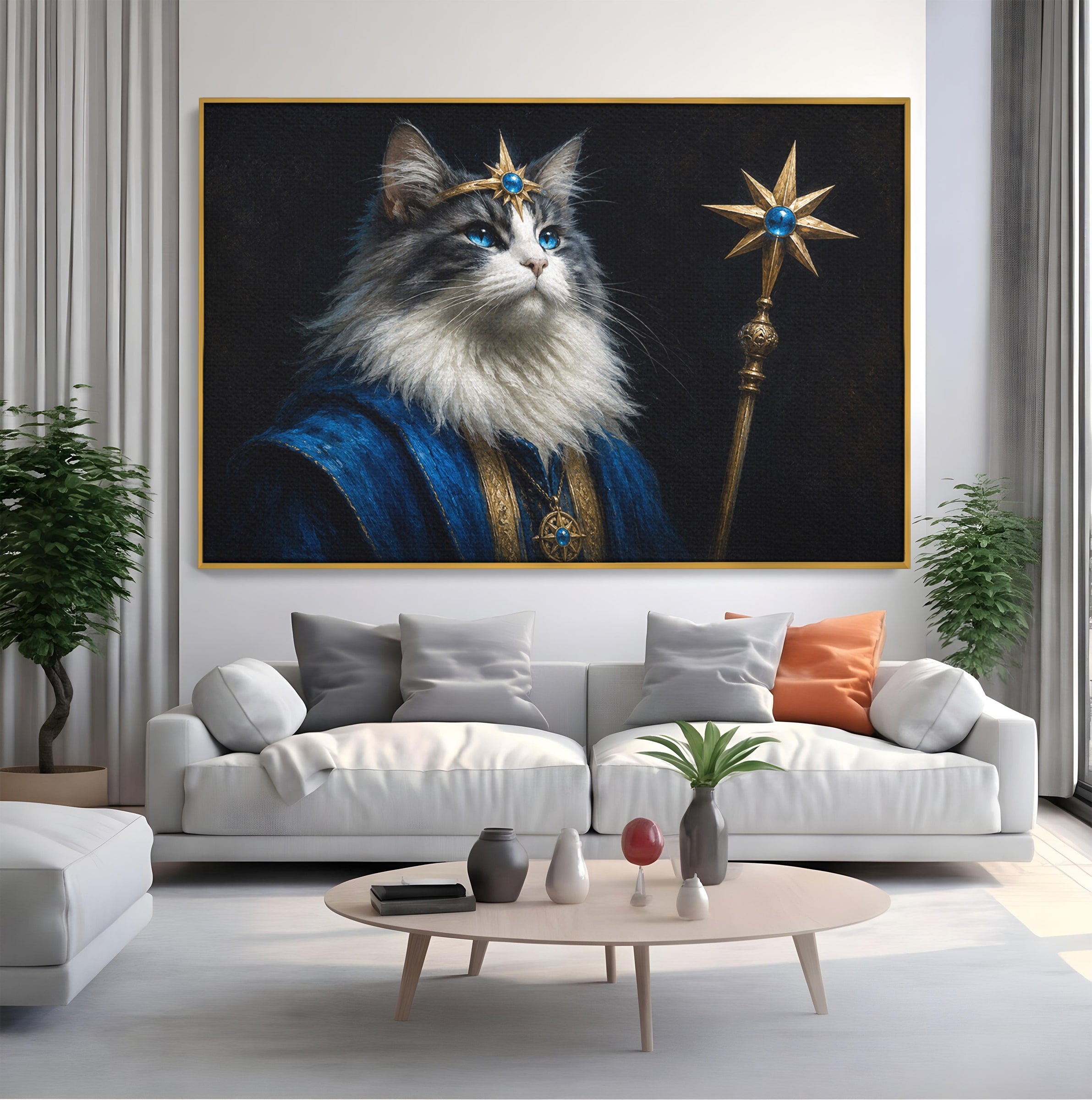 Tablou Canvas Premium LuxCanva® M1674, Pisica Magica, Pisica, Magie, Portret, Animale, Dormitor, Culori Vibrante