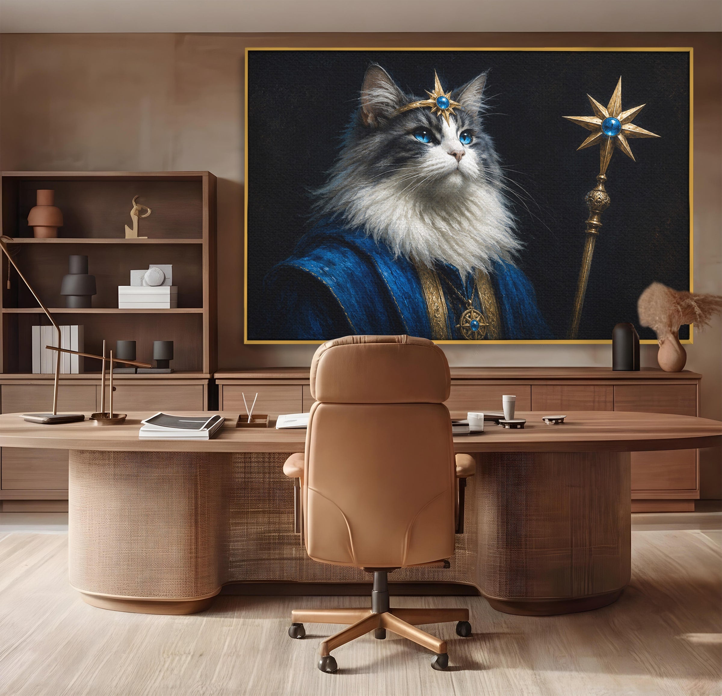 Tablou Canvas Premium LuxCanva® M1674, Pisica Magica, Pisica, Magie, Portret, Animale, Dormitor, Culori Vibrante