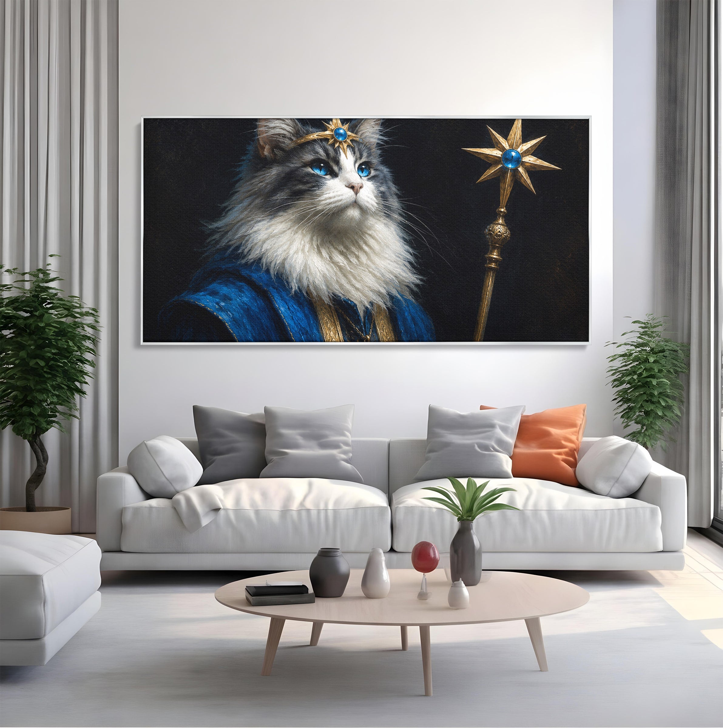Tablou Canvas Premium LuxCanva® M1674, Pisica Magica, Pisica, Magie, Portret, Animale, Dormitor, Culori Vibrante