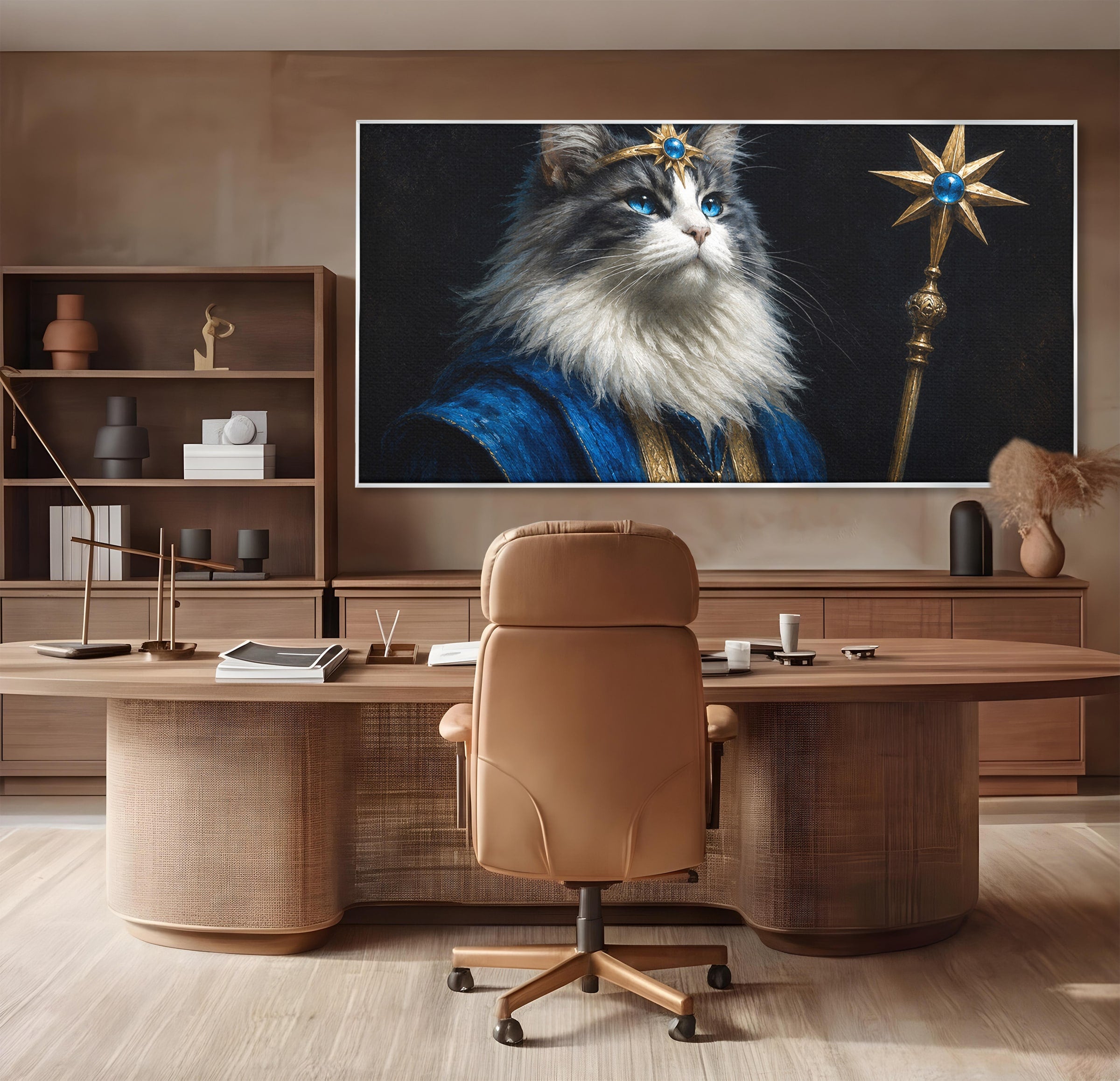 Tablou Canvas Premium LuxCanva® M1674, Pisica Magica, Pisica, Magie, Portret, Animale, Dormitor, Culori Vibrante