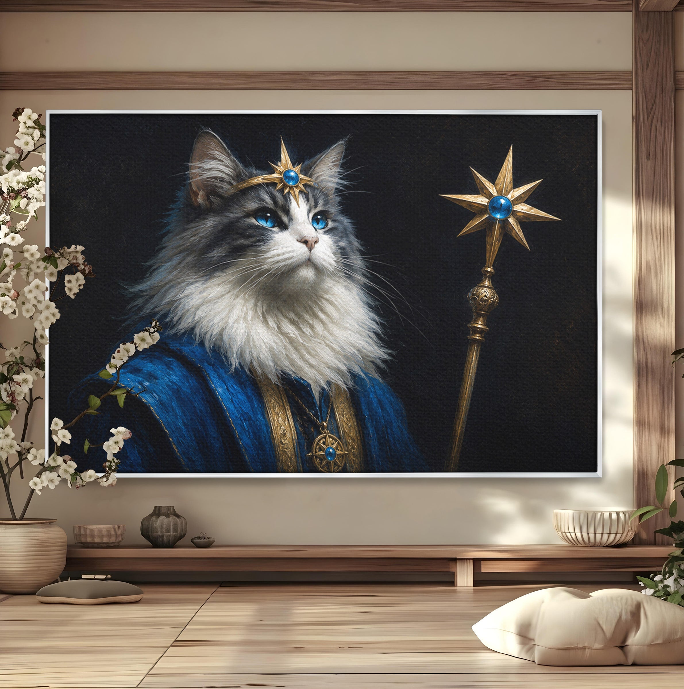 Tablou Canvas Premium LuxCanva® M1674, Pisica Magica, Pisica, Magie, Portret, Animale, Dormitor, Culori Vibrante