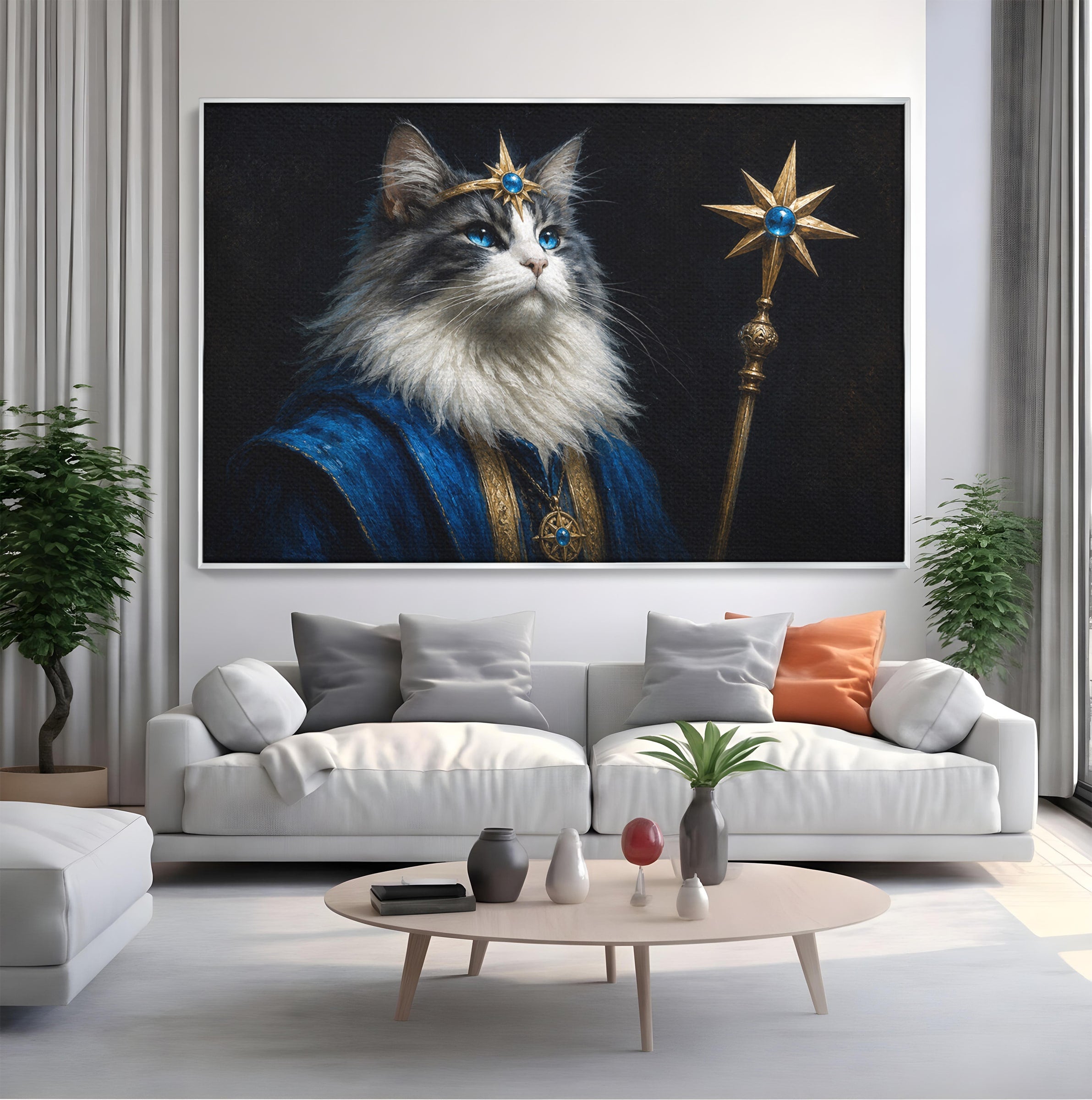 Tablou Canvas Premium LuxCanva® M1674, Pisica Magica, Pisica, Magie, Portret, Animale, Dormitor, Culori Vibrante