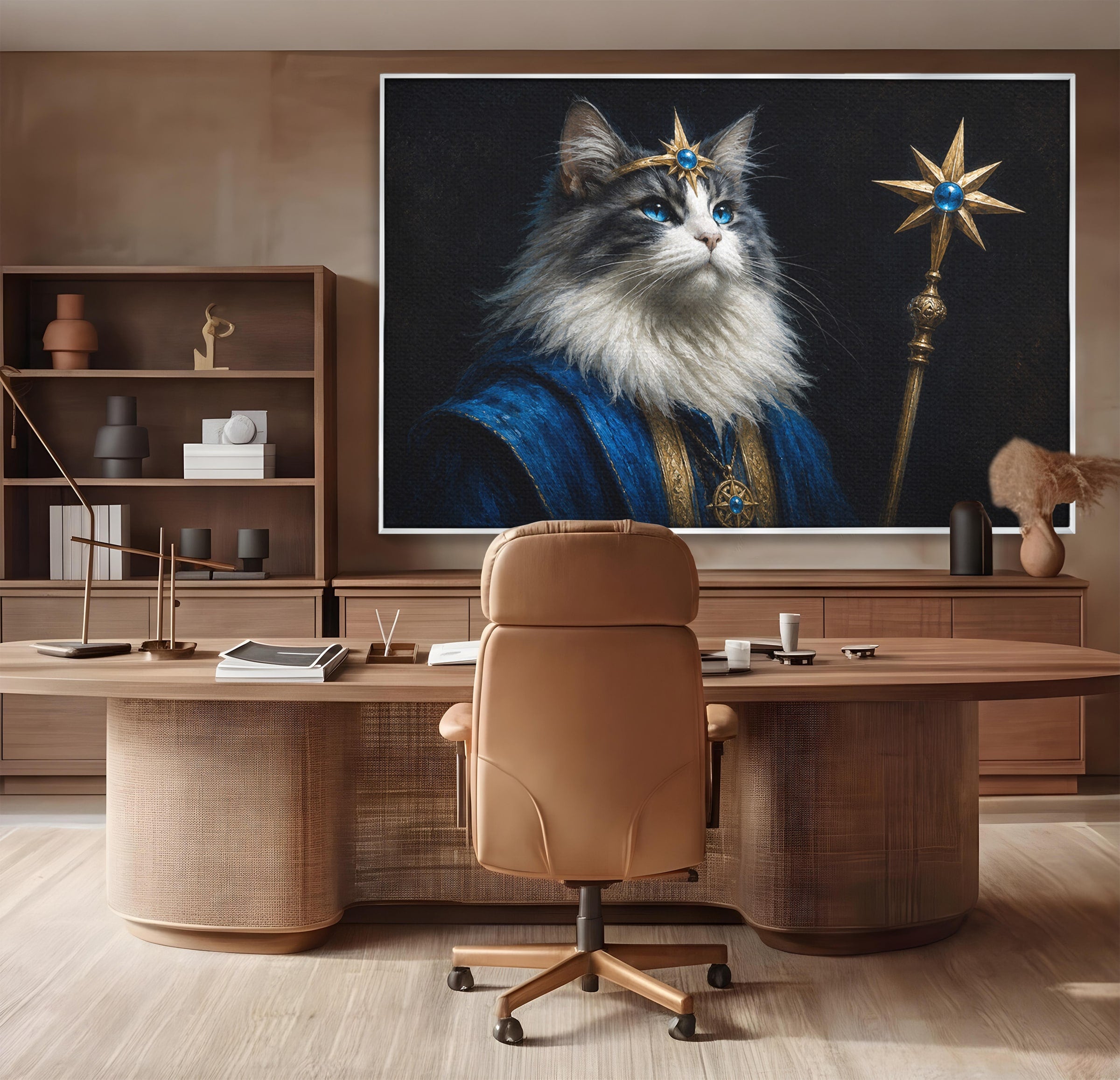 Tablou Canvas Premium LuxCanva® M1674, Pisica Magica, Pisica, Magie, Portret, Animale, Dormitor, Culori Vibrante
