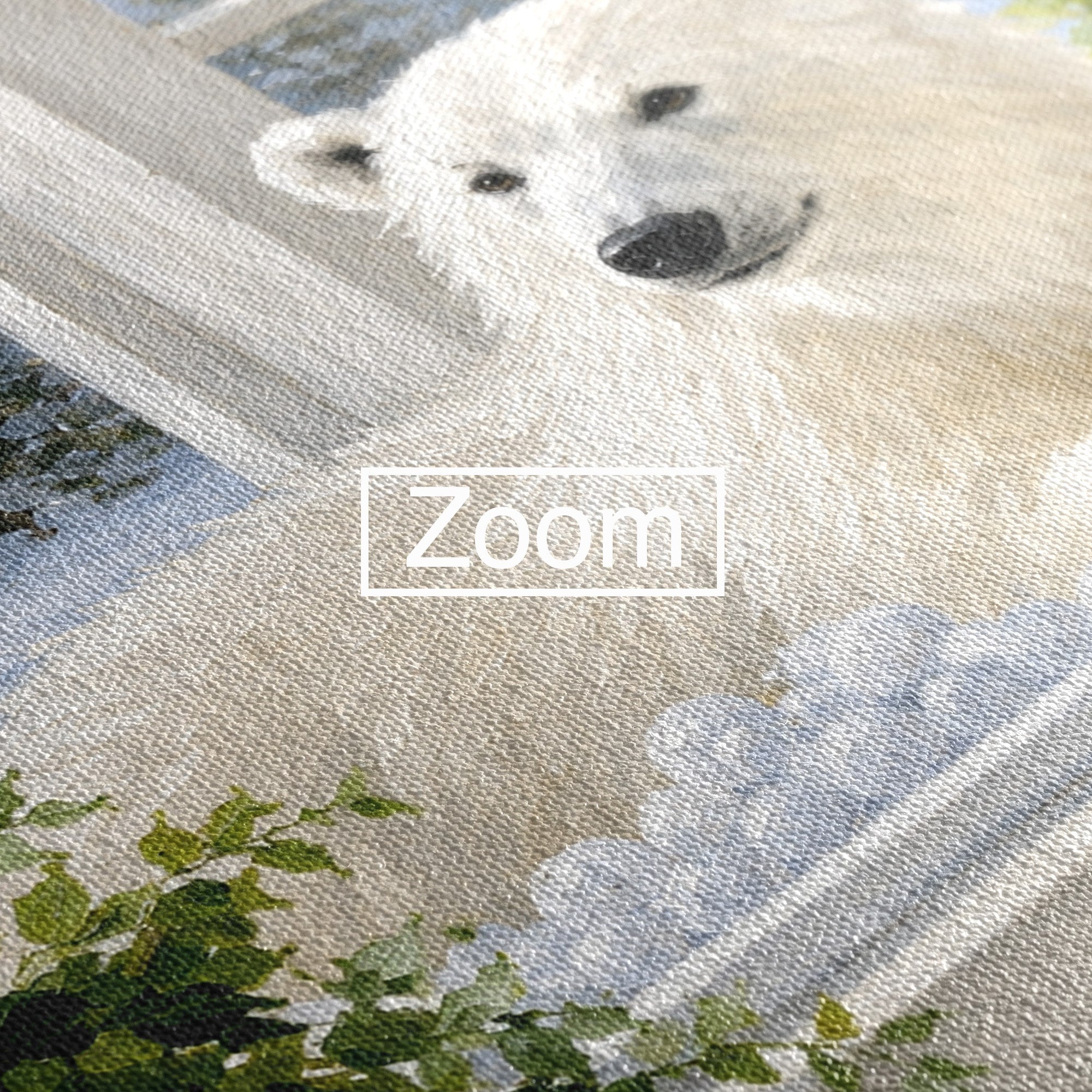 Tablou Canvas Premium LuxCanva® M1675, Urs Polar La Fereastra, Urs Polar, Iarna, Fereastra, Living, Natura, Culori Vibrante