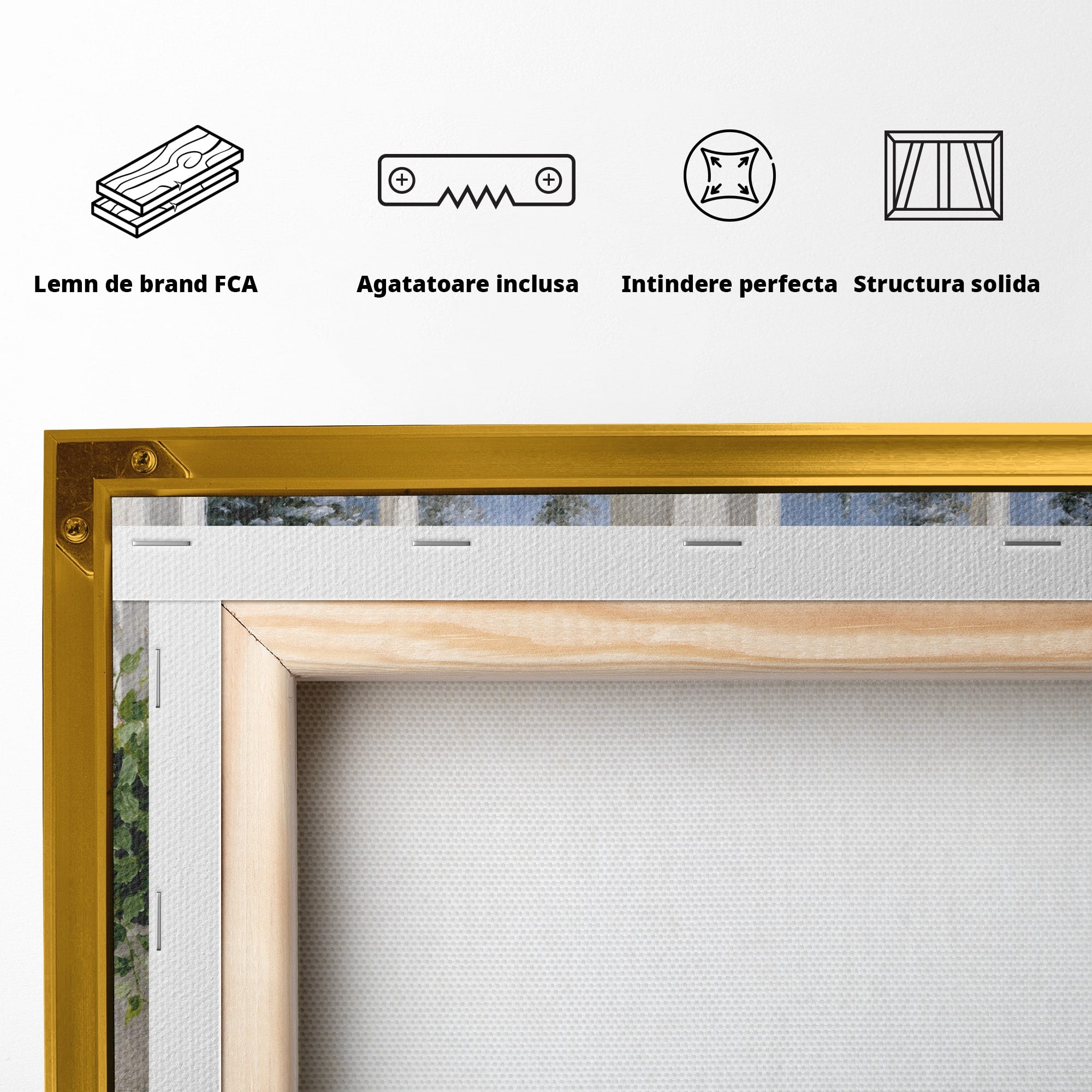Tablou Canvas Premium LuxCanva® M1675, Urs Polar La Fereastra, Urs Polar, Iarna, Fereastra, Living, Natura, Culori Vibrante